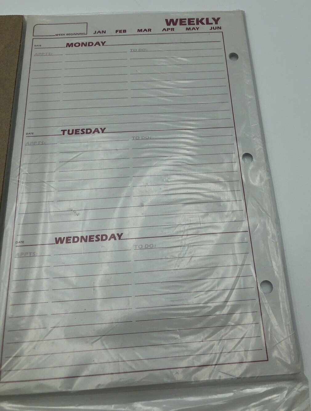 Day Runner Vintage Paper Grid Pad x2 and Weekly Refill for 3-Ring Planners