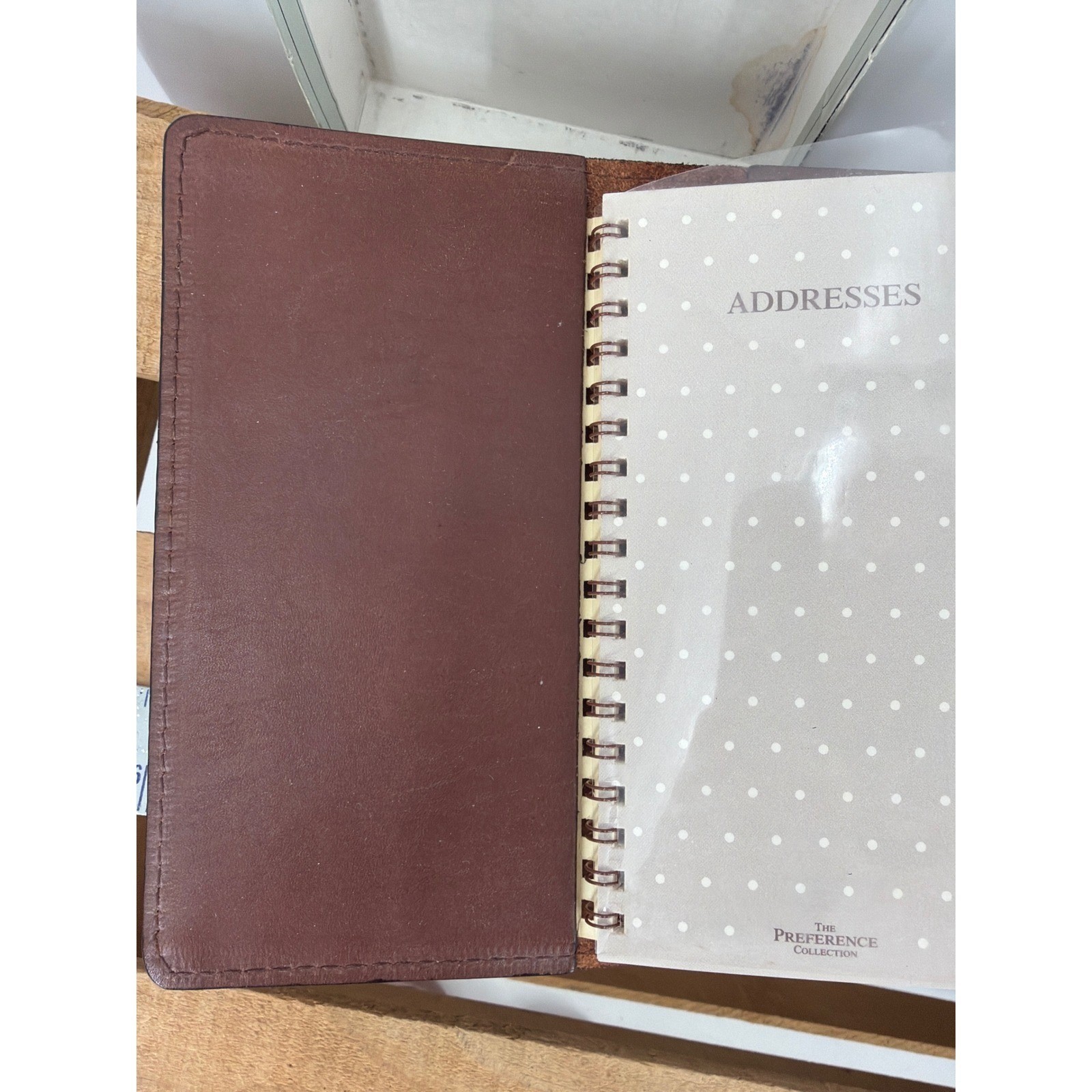 Vintage St. Dennis Pocket Size Agenda Burgundy Leather Diary Address Book NOS