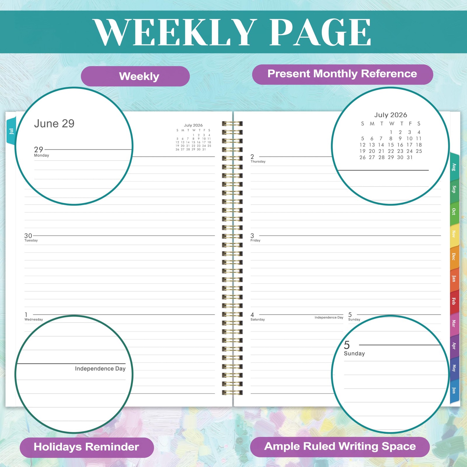 2026 Monthly Planner Twin-Wire Binding Calendar Planner, 11×8.5 Inch