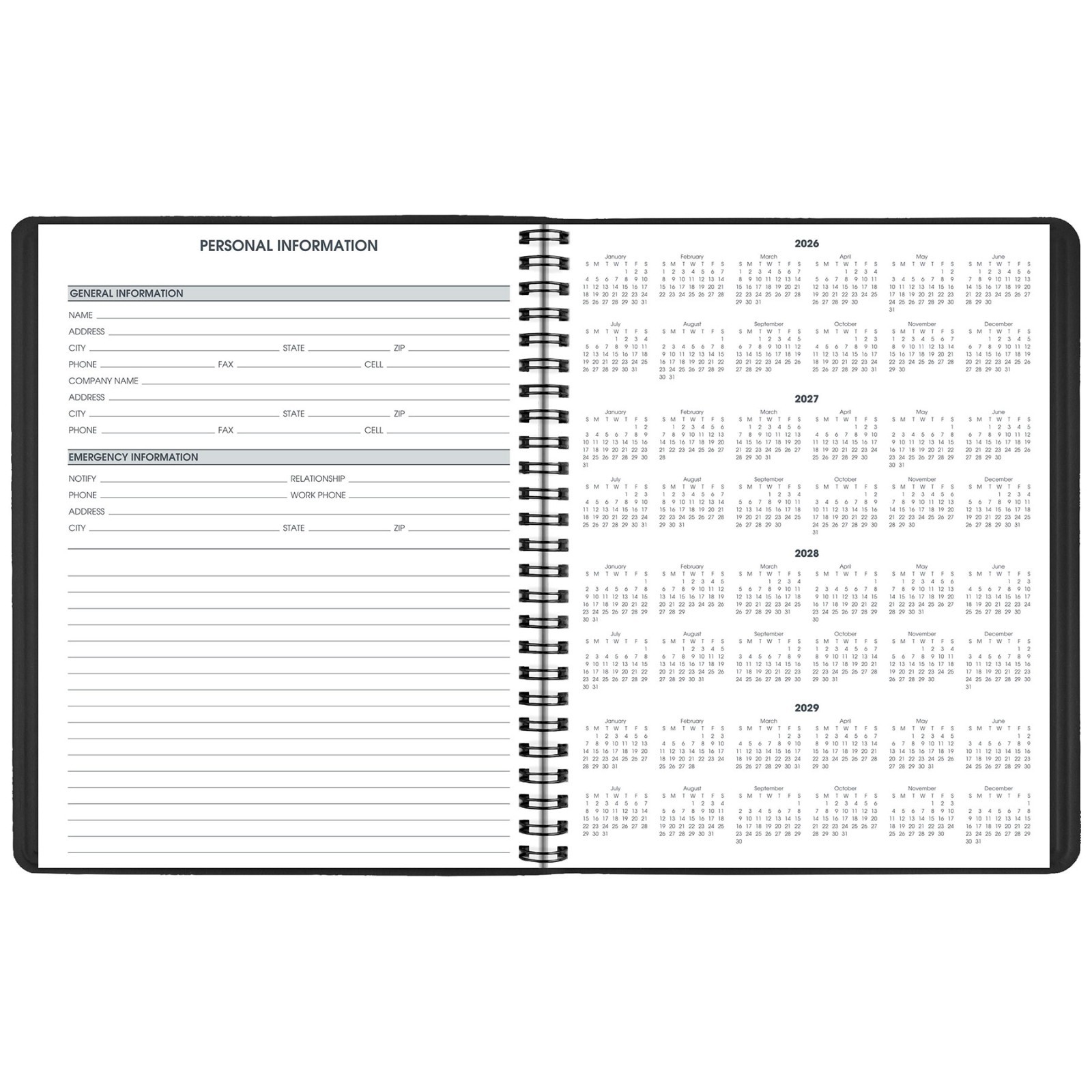 2026 At-A-Glance 70-214 24-Hour 7-Day Daily Appointment Book, 8-1/2 x 11″