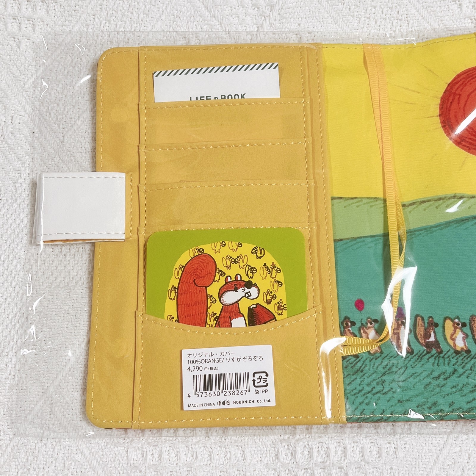 Hobonichi Techo A6 Cover 100%ORANGE Risu ga Zorozoro Squirrel Design Japan
