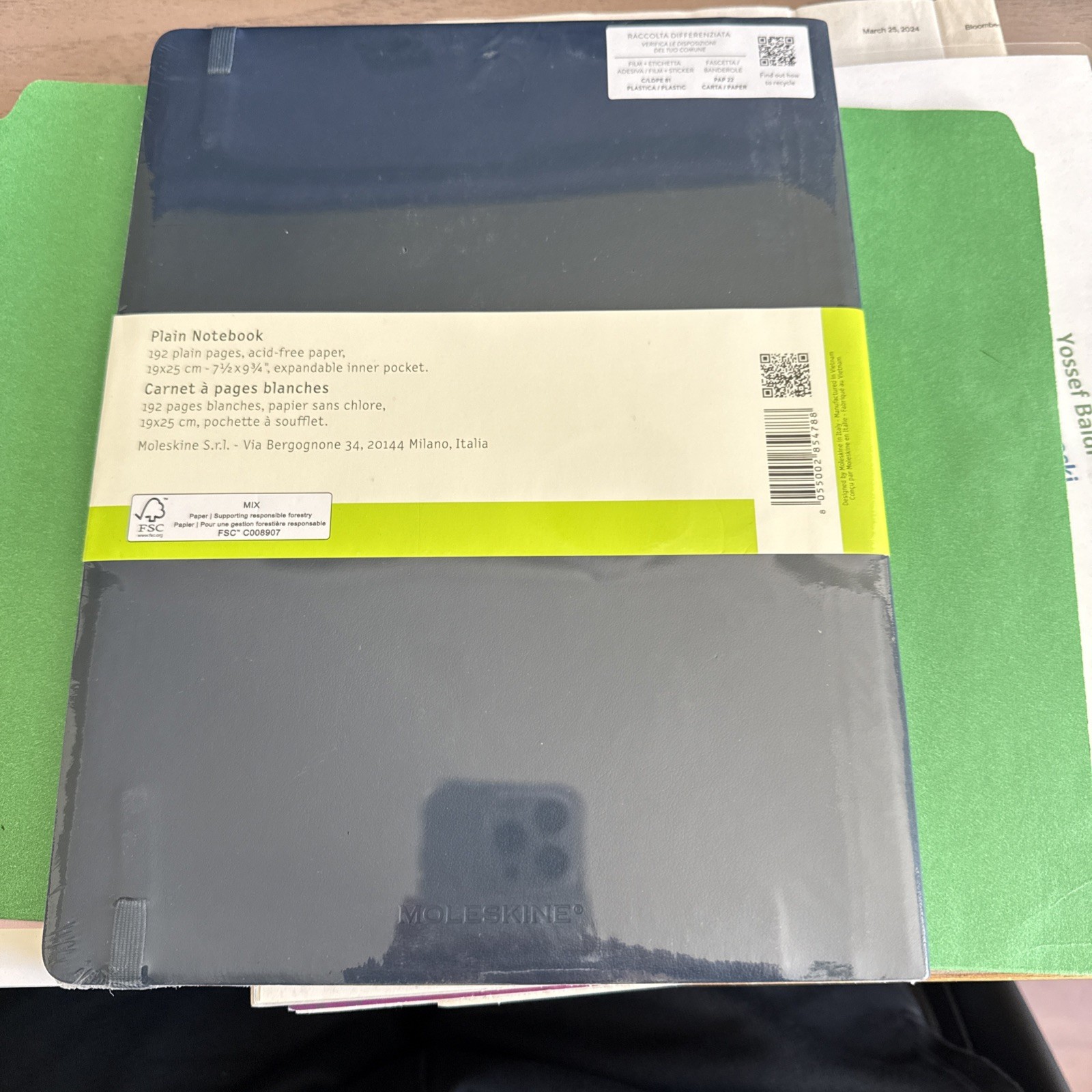 New Moleskine Classic Collection BLACK Notebook Extra Large Plain HARD Cover