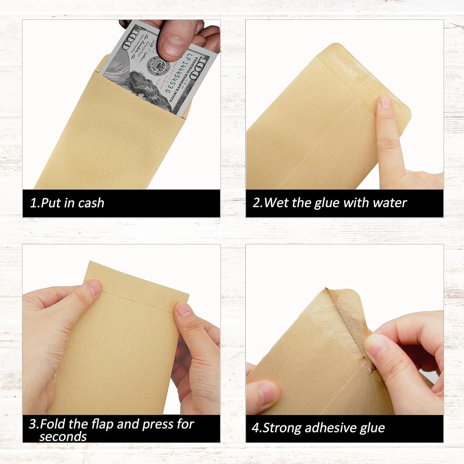 Officeva- #7 Money Envelopes for Cash, 6.5″ x 3.5″,100 Pack, Cash Envelopes