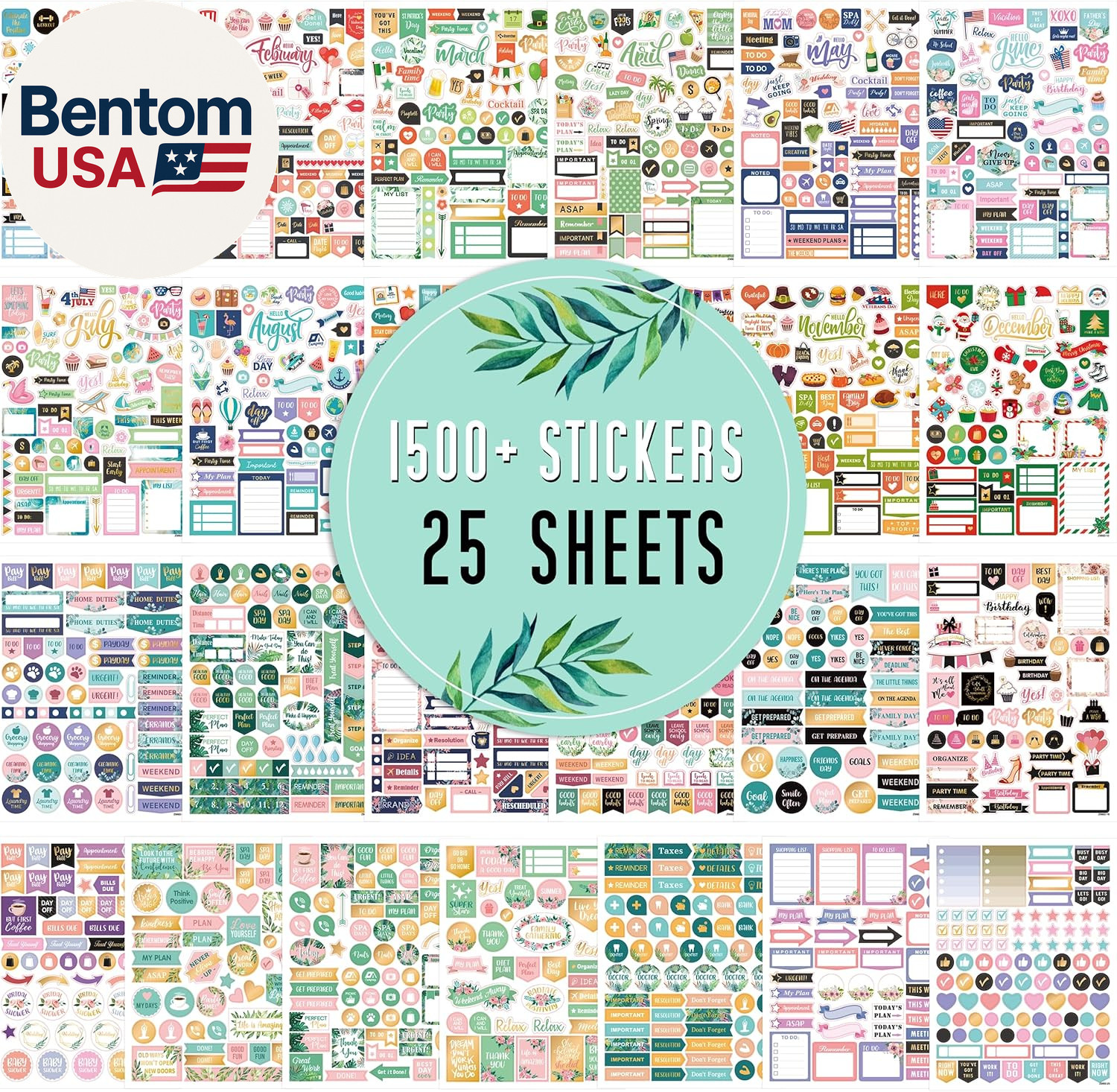Planner Stickers – Monthly Planner Stickers and Accessories 25 Pages 1500+ Stunn