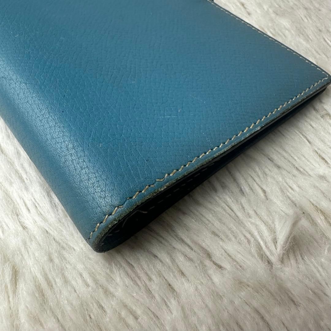 HERMES Vision Agenda Cover Veau Epsom Blue Women’s J Stamp Pen Holder 228-56699