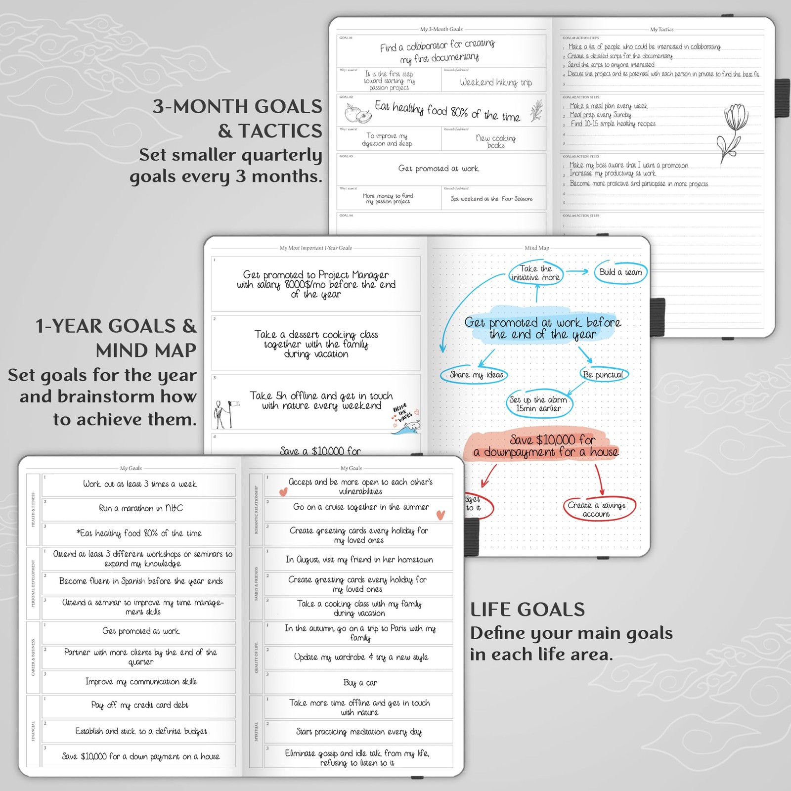 Legend Planner PRO – Deluxe Weekly & 7 x 10 inches, Mystic Gray + Gold Foil