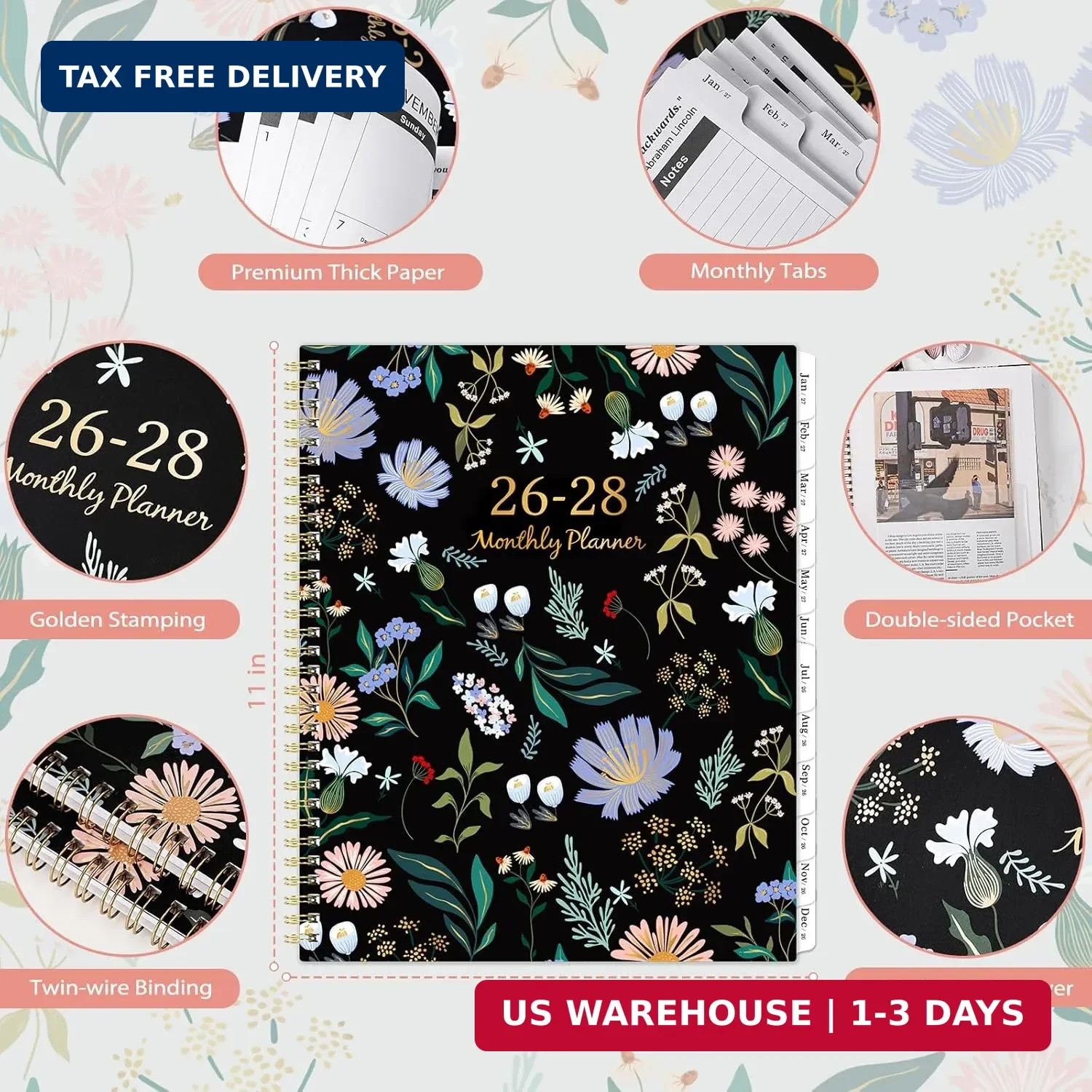 Monthly Planner 2026-2028 – 2 Year Planner 2026-2028, July 2026 – June 2028, 2 Y