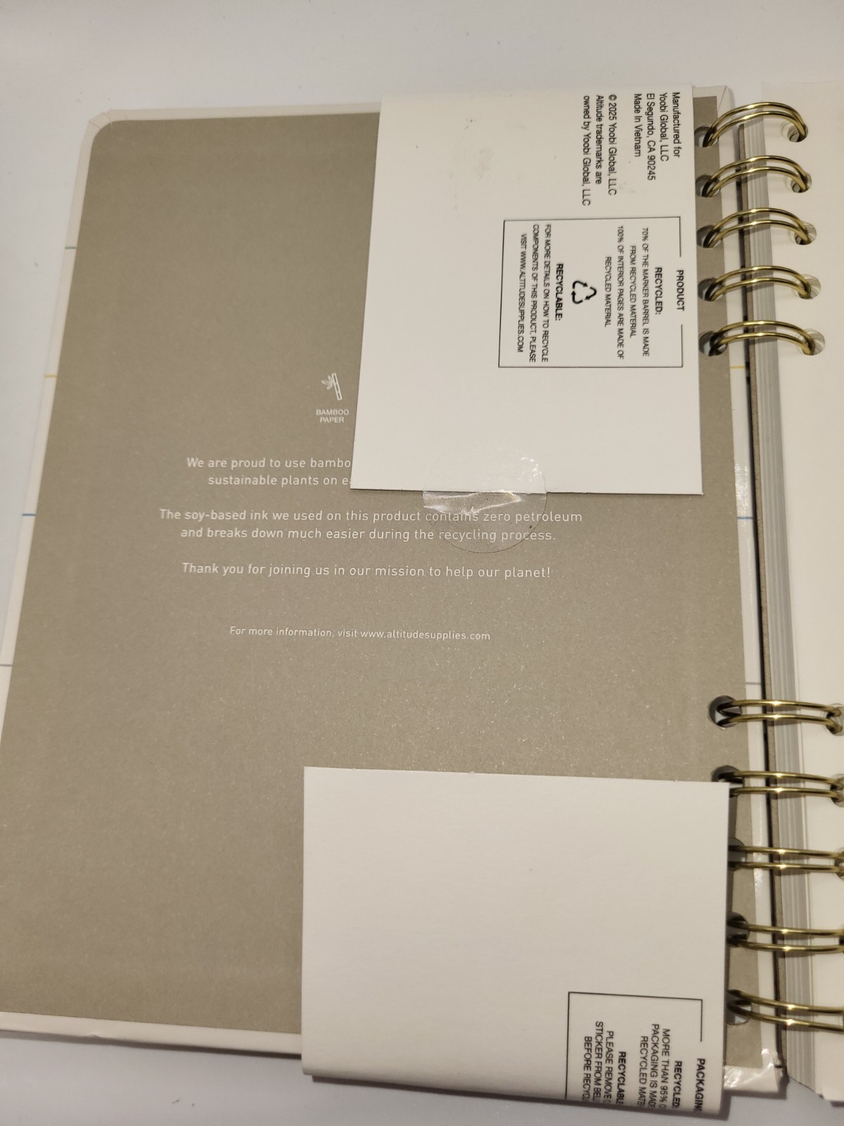 altitude Erasable Cover Notebook Weekly Planning Wet Erase Marker Perforated