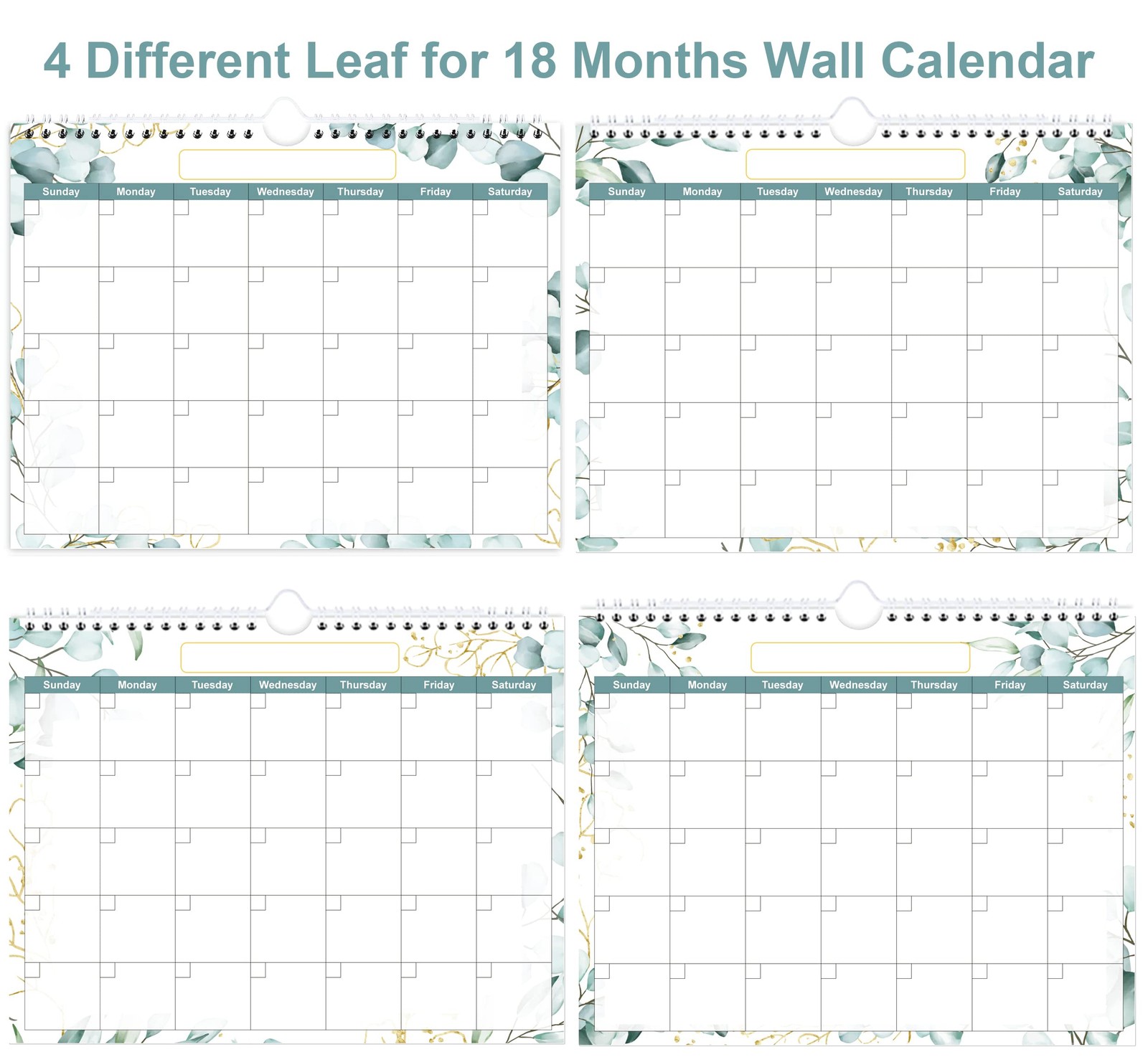 Undated Wall Calendar for 2026 or Any Year – 8.5″ x 11″, Leaf