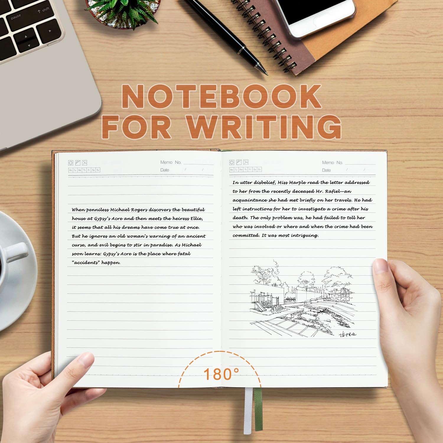 Leather Journal Notebook A5 Notepad , 280 Pages Mens Journal College Ruled fo…