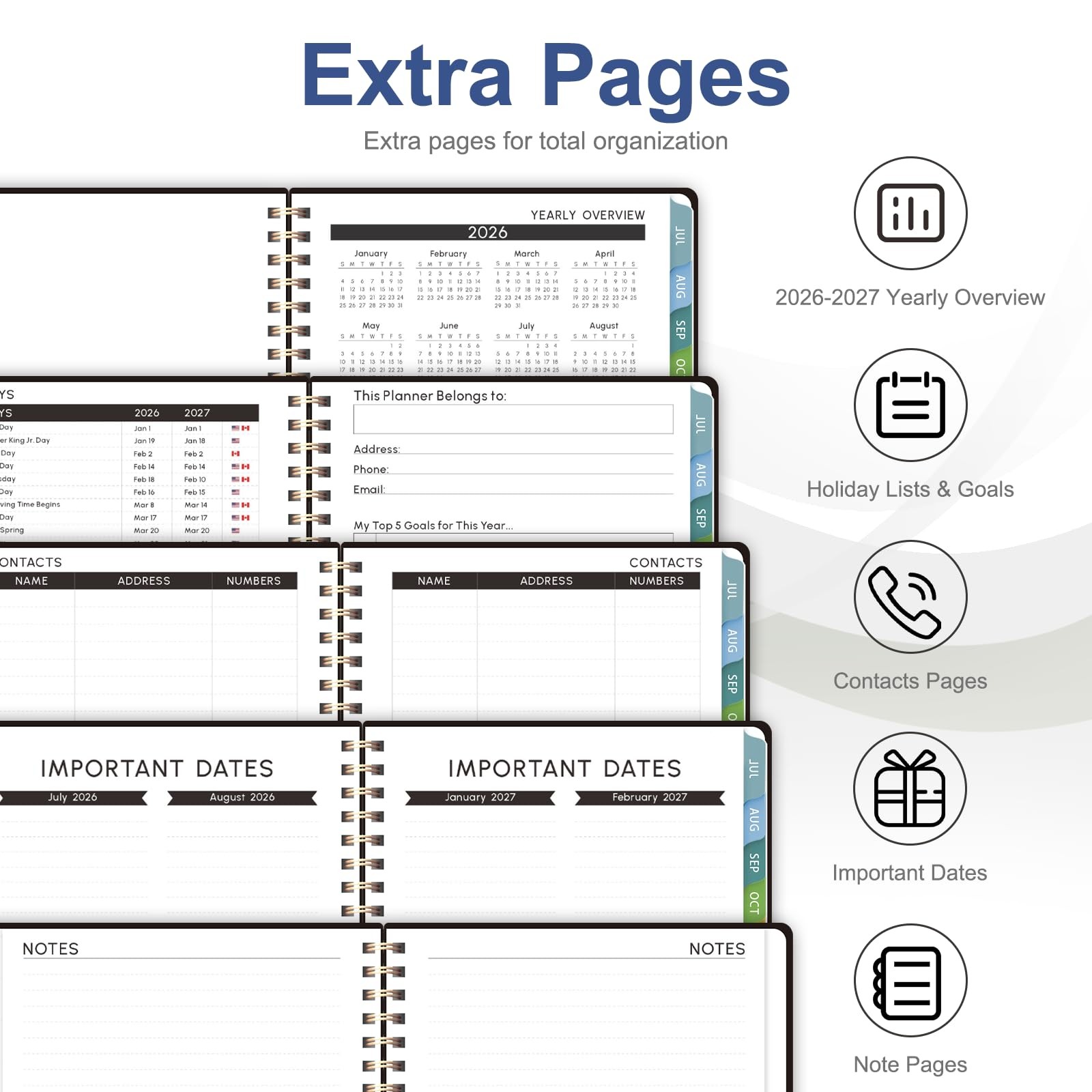 Planner 2026-2027, Weekly and Monthly 8.5″x11″(Jul 2026-Jun 2027), C-Black