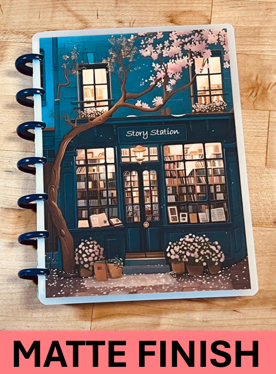 MATTE Cute Bookstore Flowers Front & Back Cover Set 4 use w/ MINI HAPPY Planner~