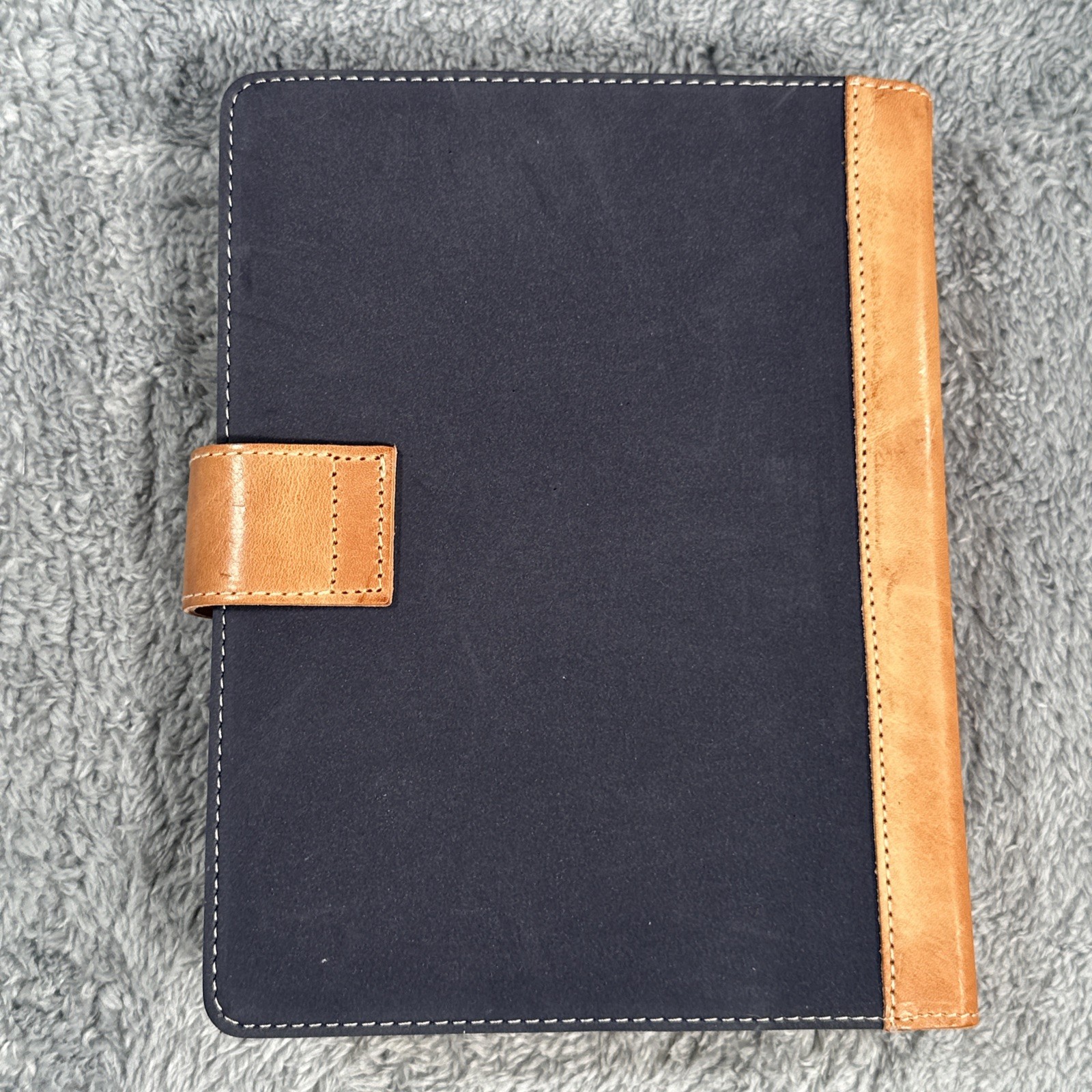 RUDI RABITTI Leather Notebook Padfolio Italy Journal Book W/ Pencil Blue