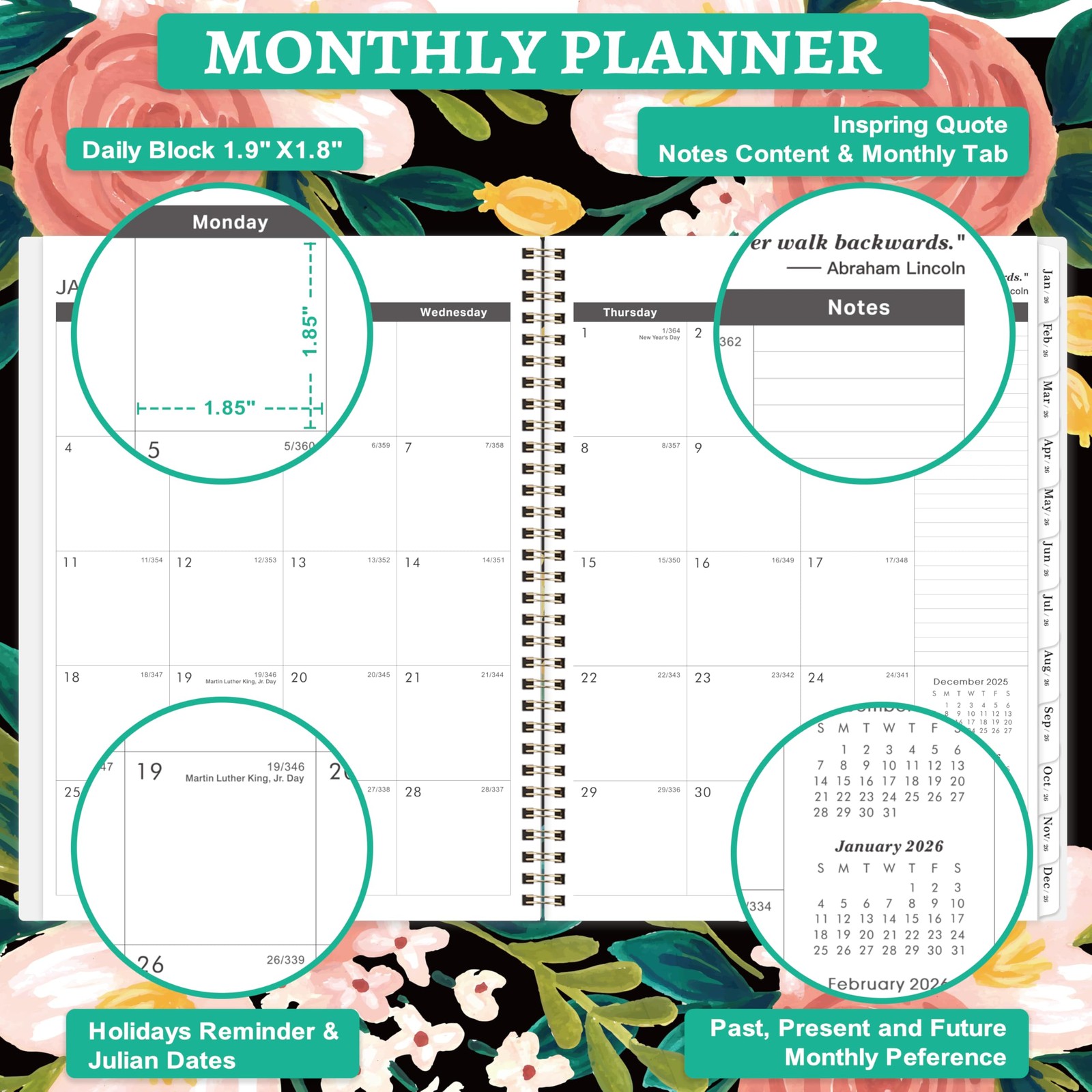2026-2027 Monthly Planner/Calendar – 2 Year Planner 2026-2027, Jan 2026 – Dec…