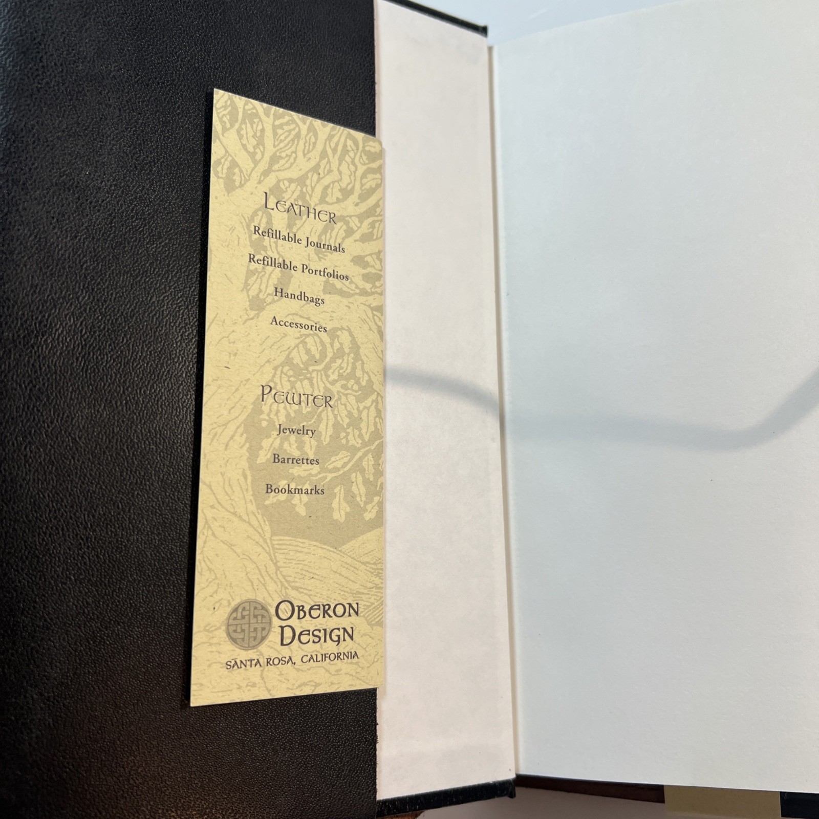 Oberon Design Brown Leather Journal Notebook Large 6×9 Refillable Sunflowers NWT
