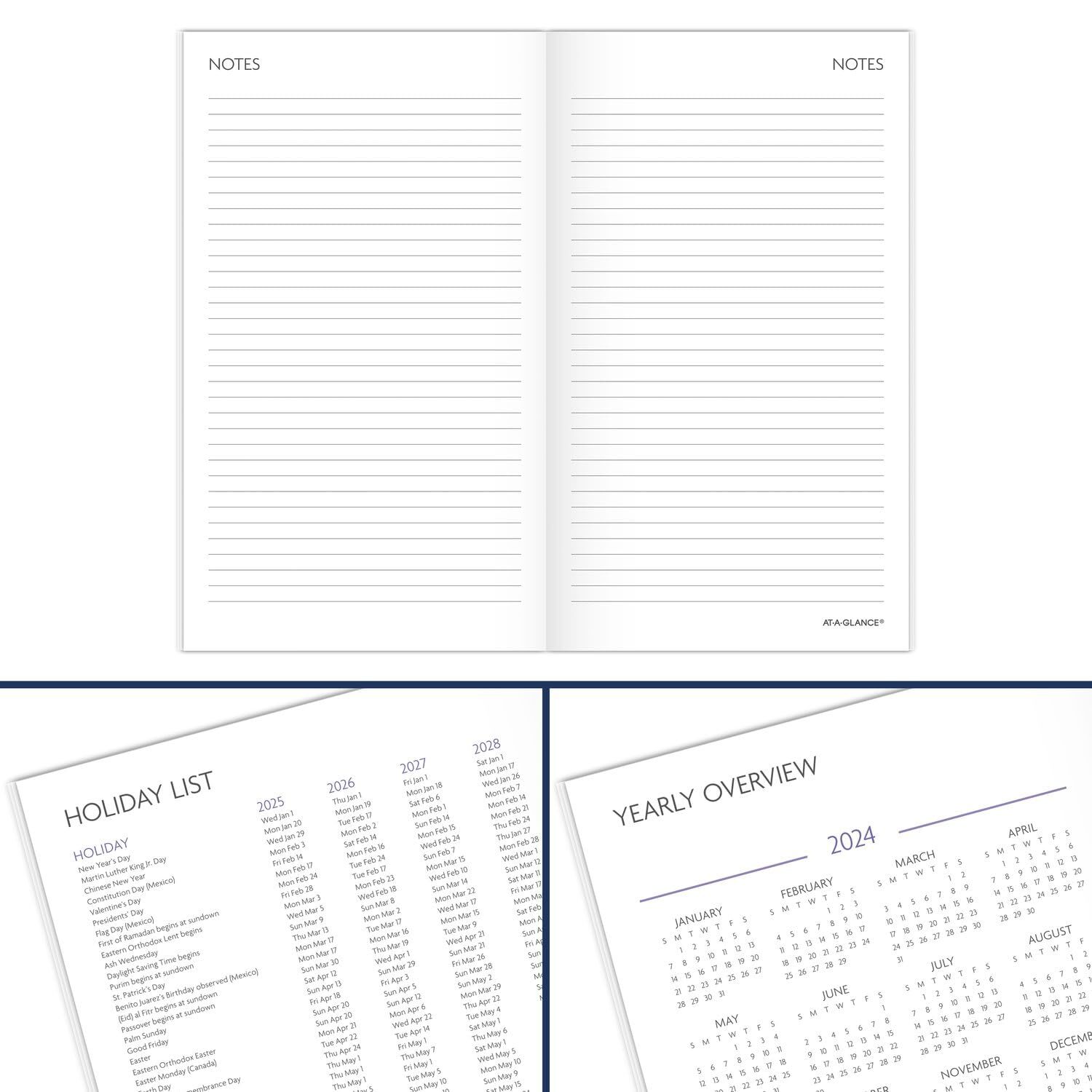 AT-A-GLANCE 2025-2026 Planner 3-1/2″ x 6″ Pocket Size 2 Year Monthly Planner …
