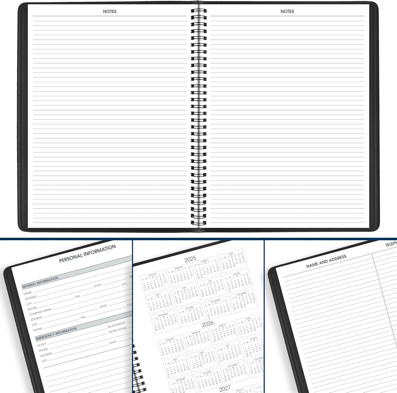AT-A-GLANCE Weekly Appointment Book 2026 Planner 8-1/4″ x 11″ Black (709500526)