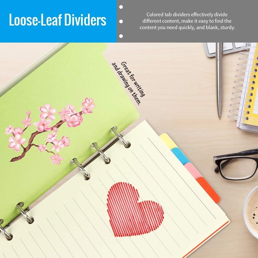 Versatile A6 Lined Paper Kit with Binder Pockets & Colorful Dividers – 90 Sheets
