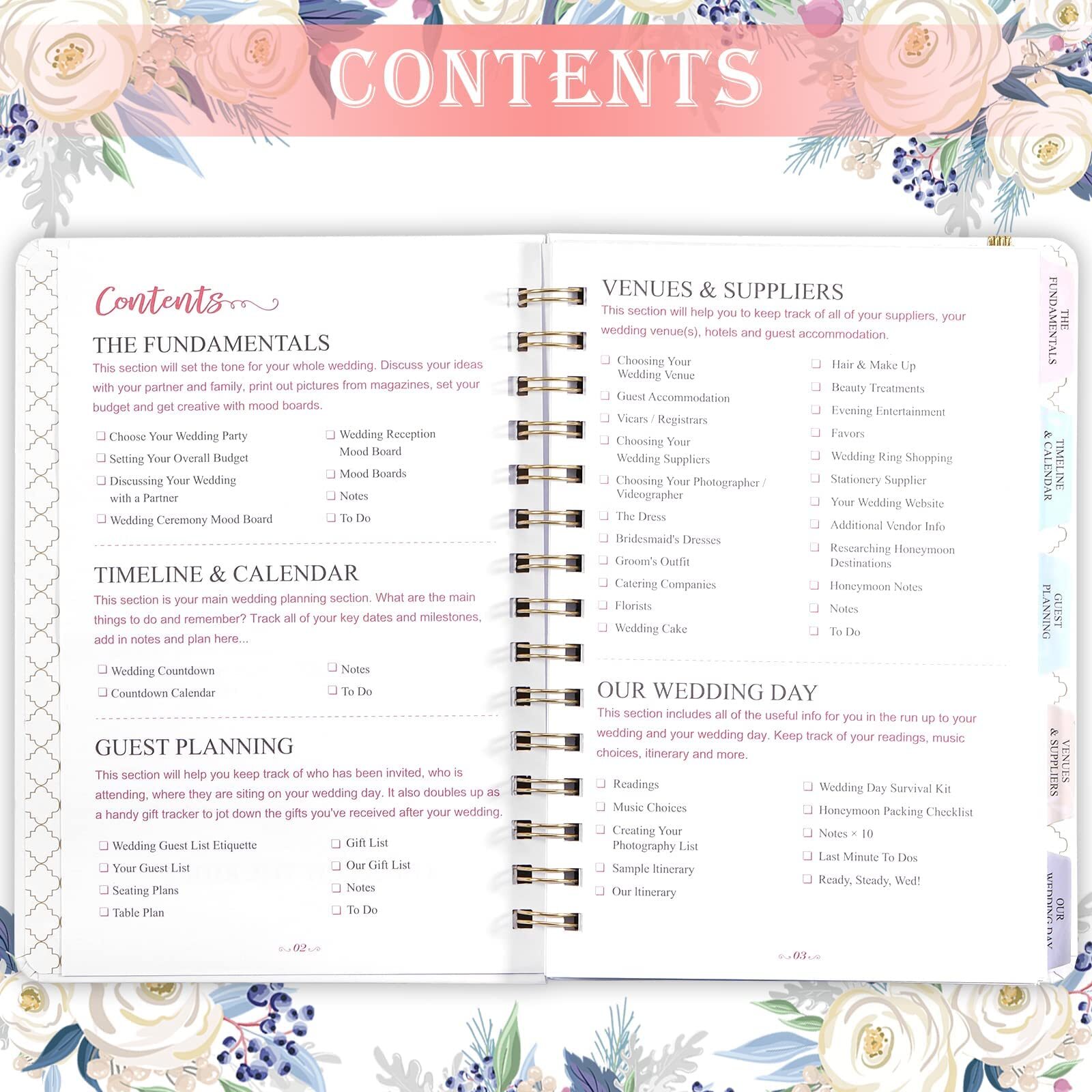 Wedding Planner and Organizer Book Engagement Gift Hardcover for Couples Brides