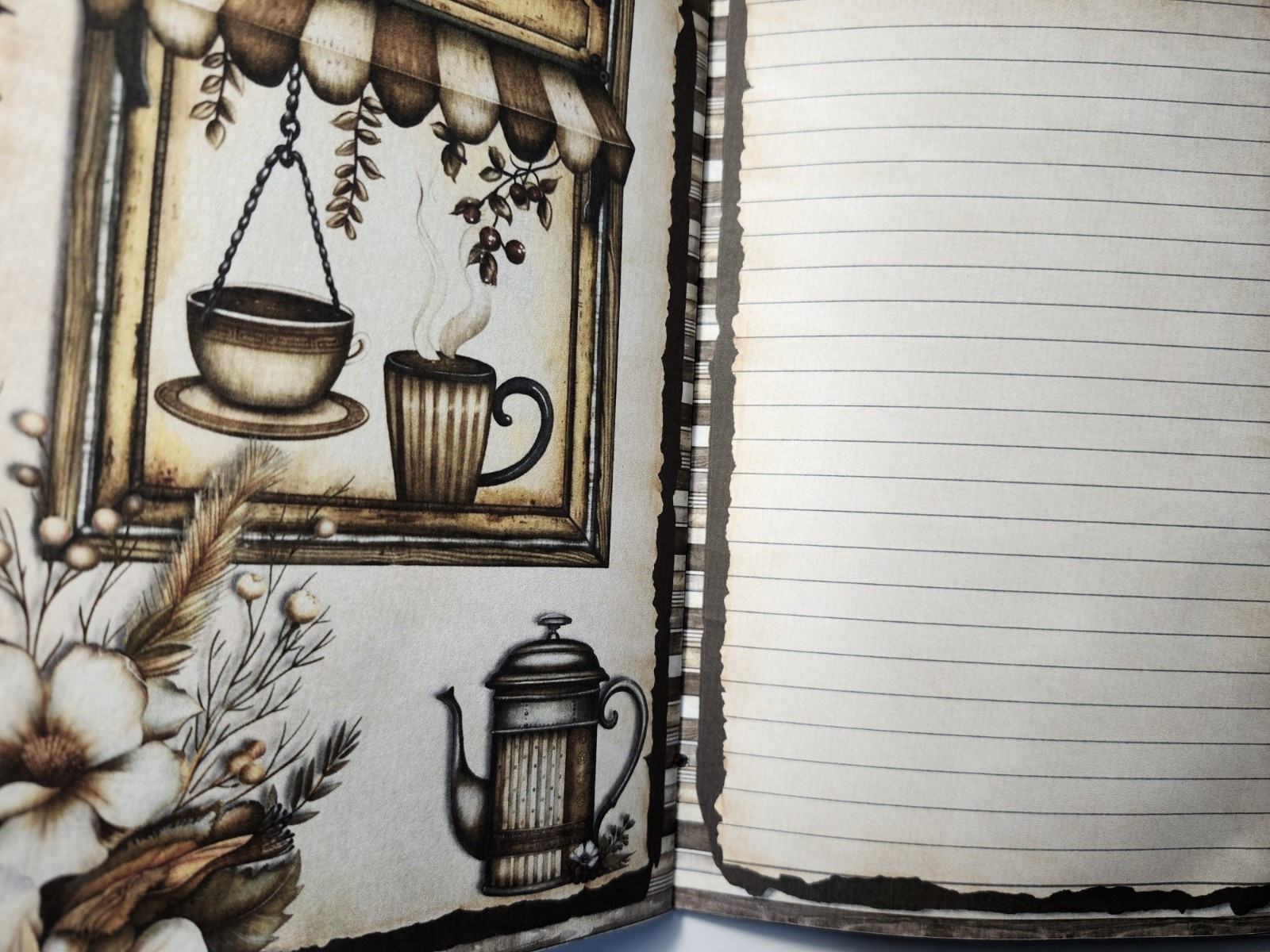 Junk Journal Blank Booklet “COFFEE CAFE” ESPRESSO MOCHA LATTE CAPPUCCINO