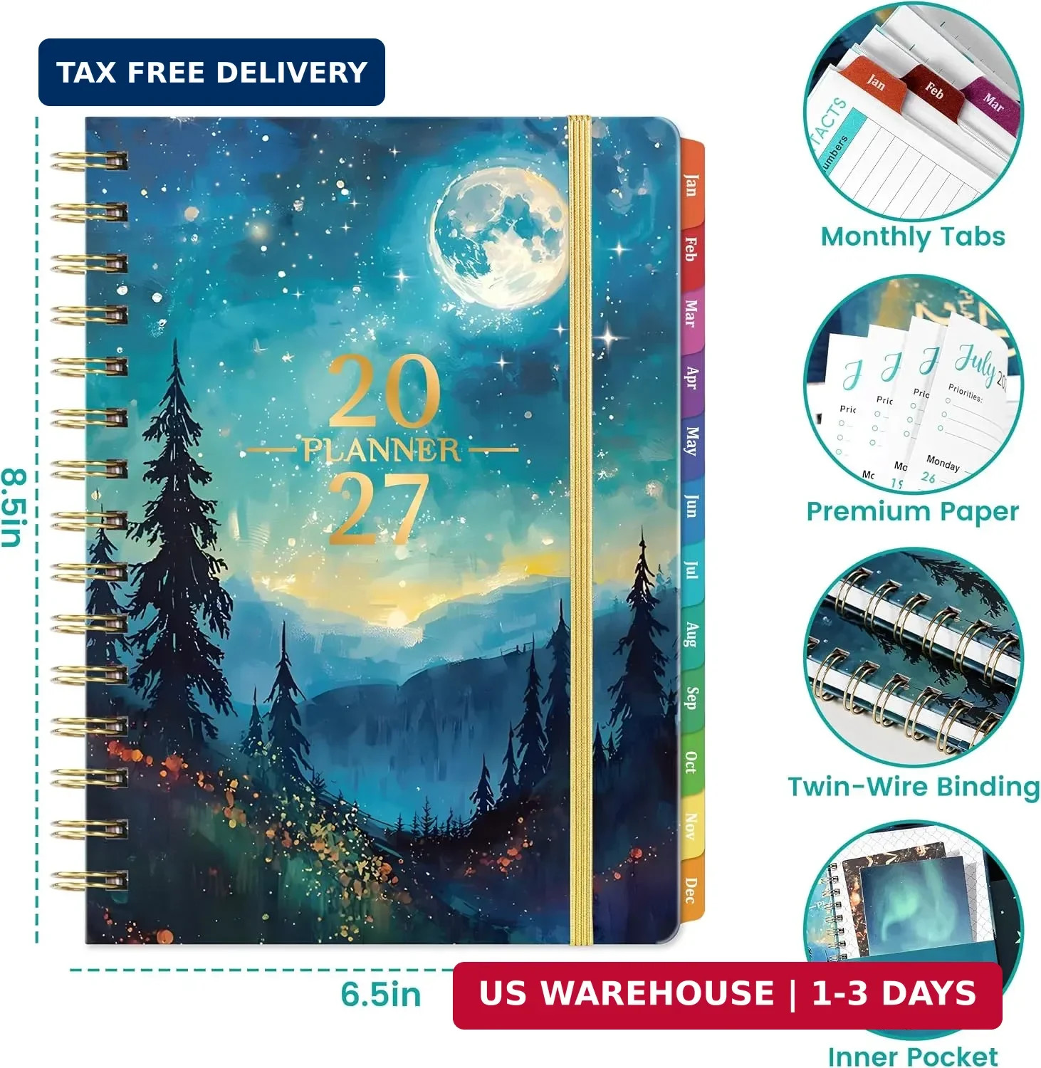 2027 Planner – 2027 Planner Weekly and Monthly, JAN 2027 – DEC 2027, 6.5″ x 8.5″