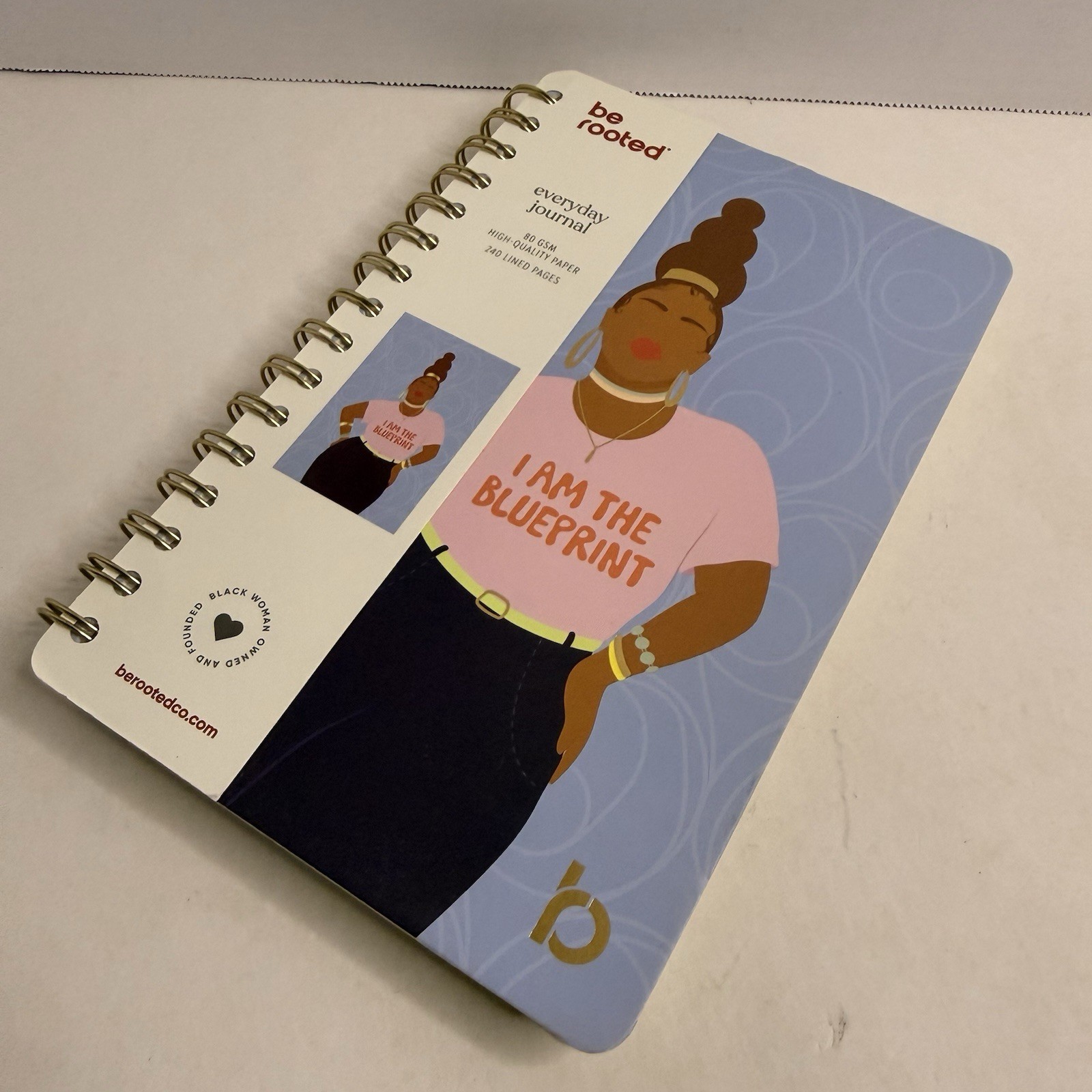 Be Rooted “I Am The Blueprint” Spiral Journal 5.5×8.5 New 240 Pages