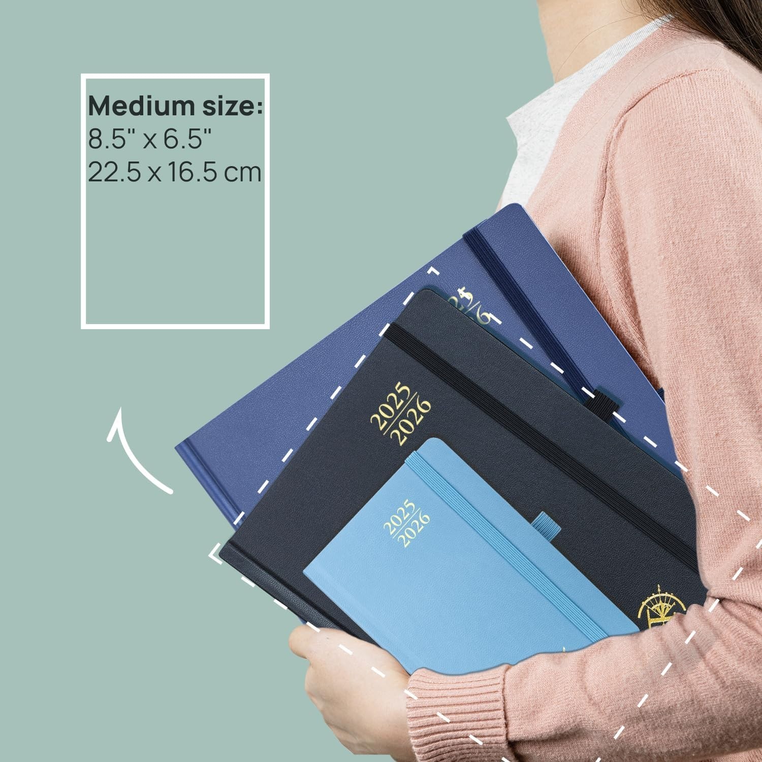POPRUN Planner JULY 2025-JUNE 2026, (Medium 6.5” x 8.5” Hard Cover)