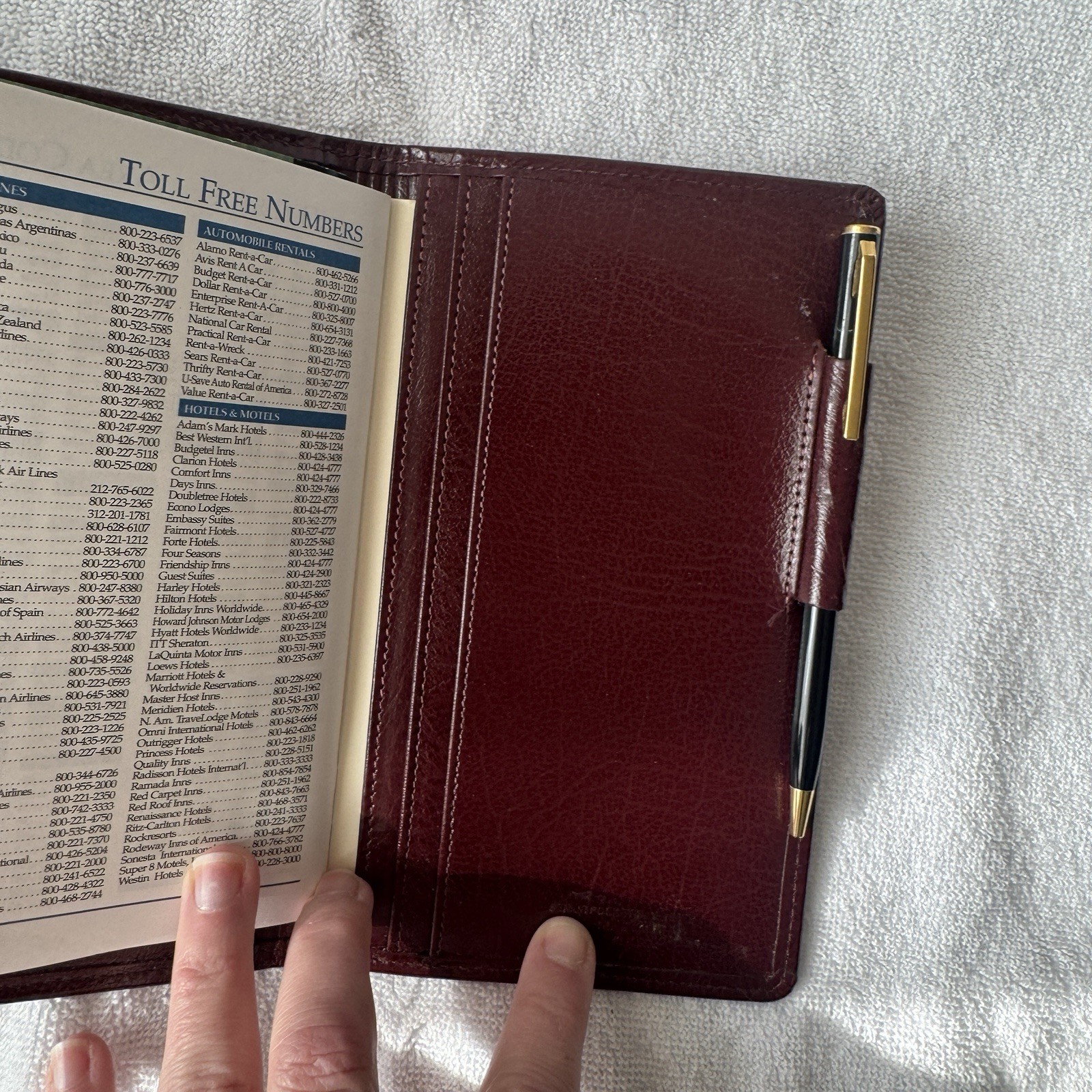 Day Timer Brown Leather Senior Pocket Planner Wallet Checkbook Organizer 4″ x 7″