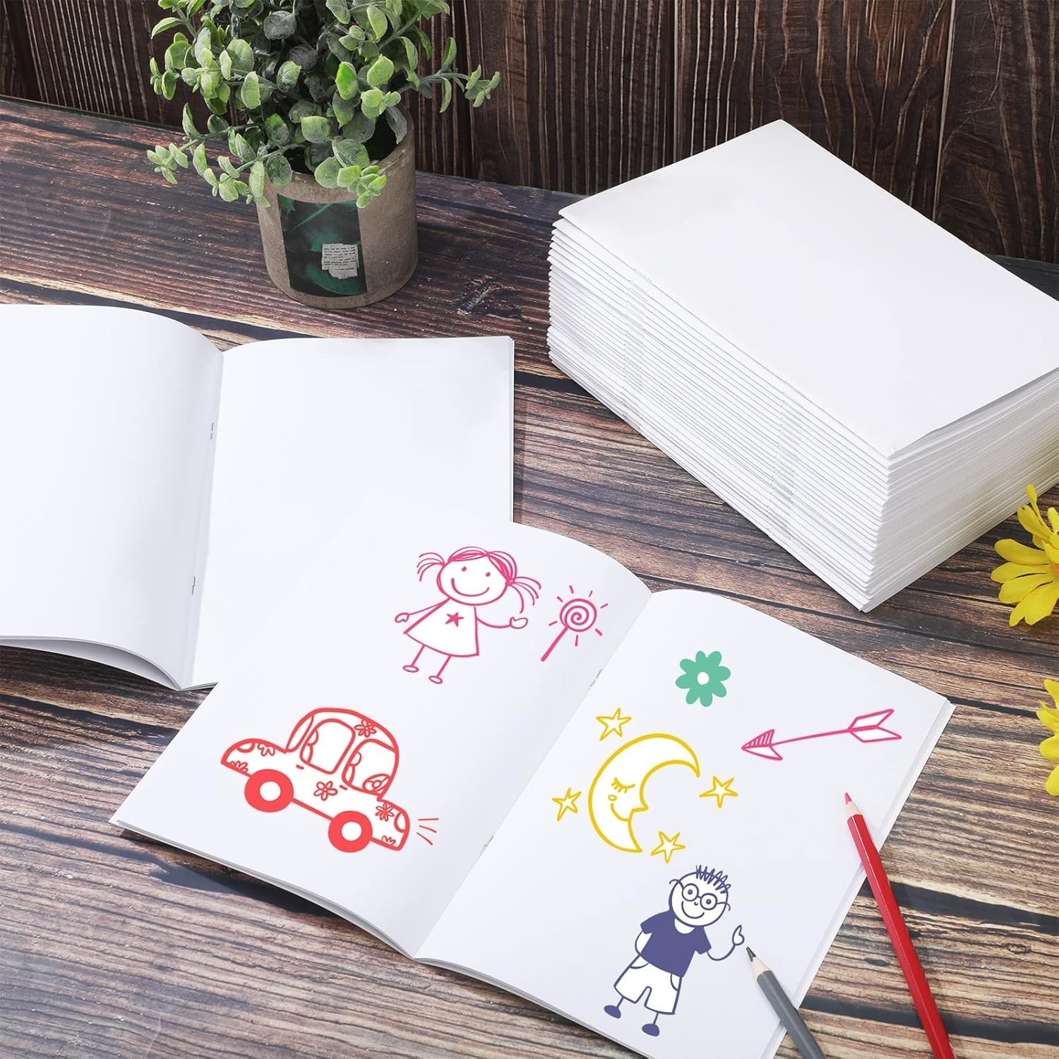 50 Pack White Blank Books 5.5×8.5 – Art, Writing, Drawing