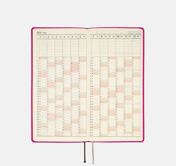 Hobonichi Techo 2024 Weeks Smooth Sangria/ Forest Green ENG/JPN JAPAN NEW