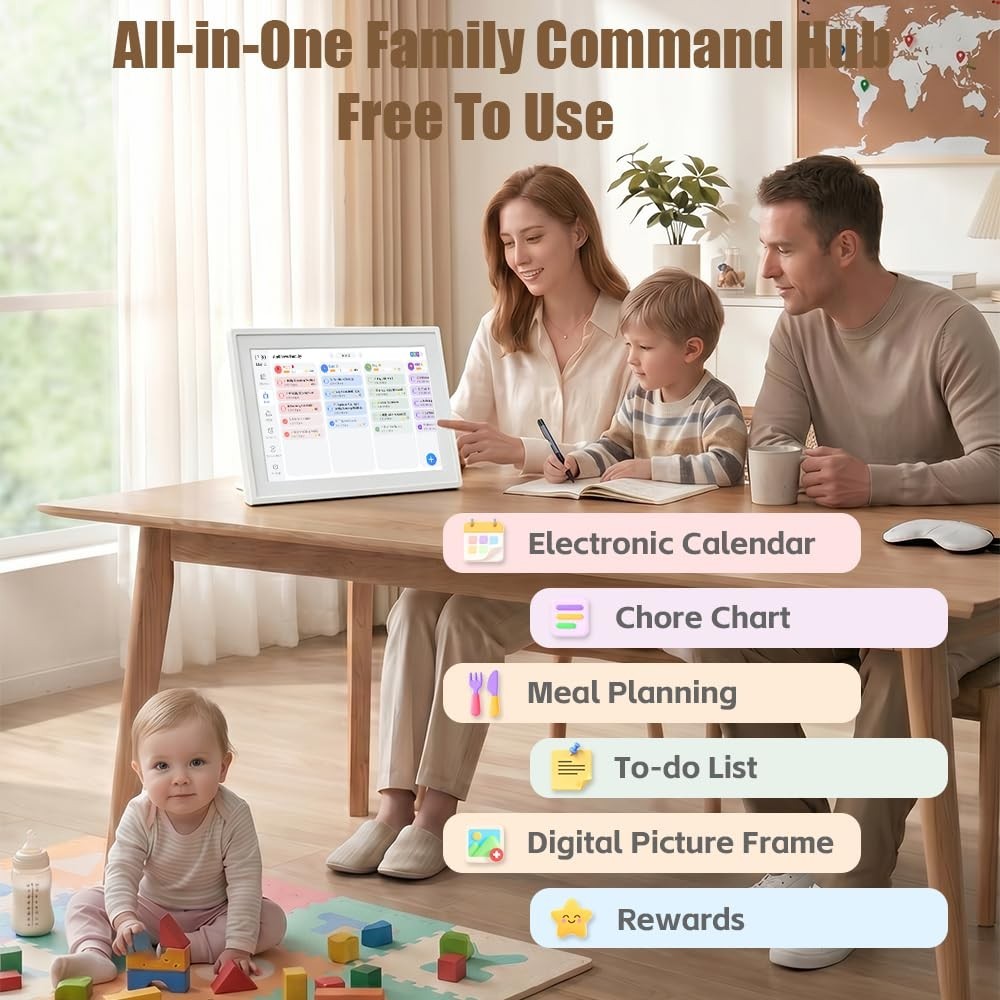 10.1″ Touch Screen Digital Calendar & Planner – Smart Home Office Organizer, Syn