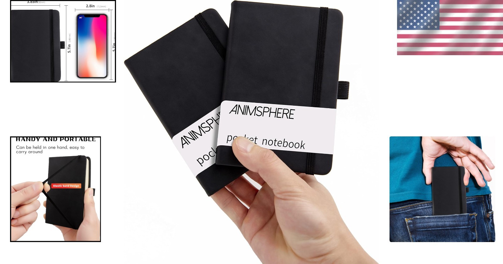 2-Pack Leather Pocket Notebooks – 4×5.7 Inches, 200 Pages for Stylish Note-Ta…