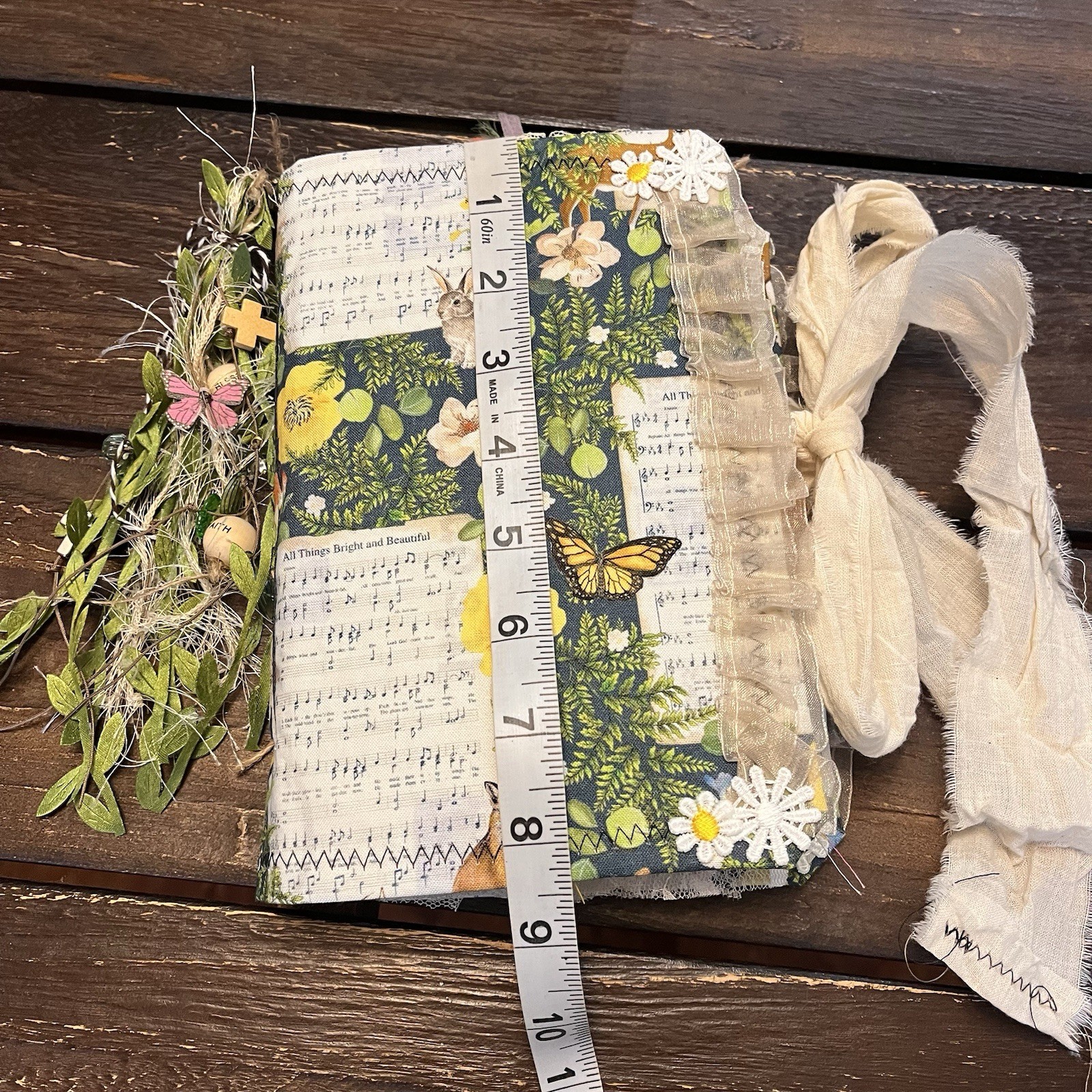 Junk Journal Nature Music Hymns Christian Faith Based Softcover Decorated 3 Sig