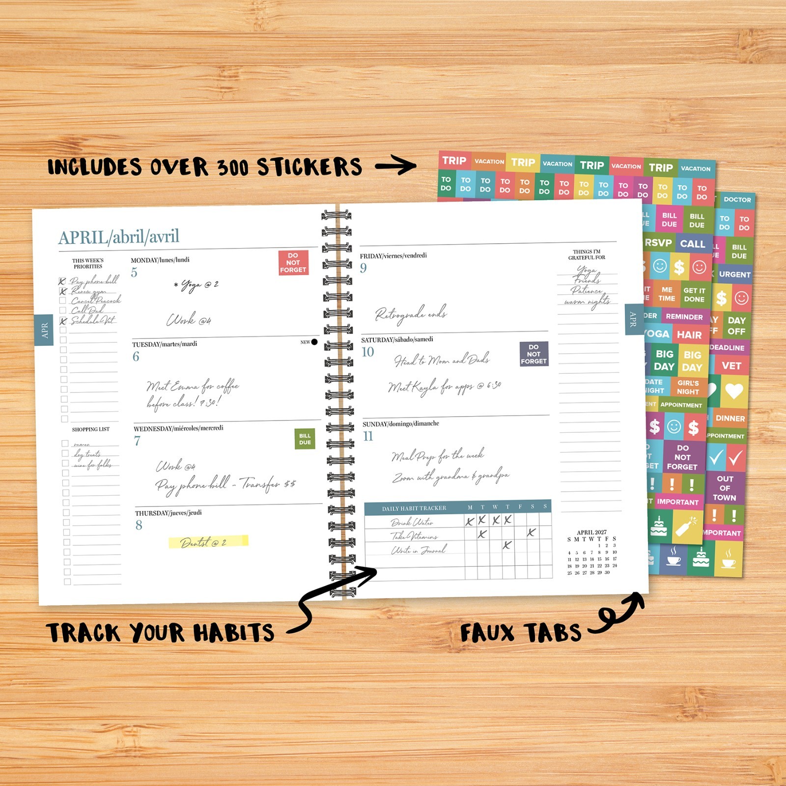 Pink Duotone Academic Year July 2026 – June 2027 6.5″ x 8.5″ Weekly Planner