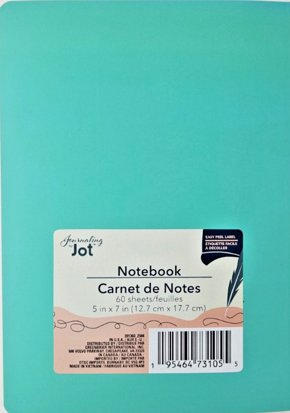 Butterfly Notebook 5 in x 7 in – 60 Lined Sheets Jot Brand Colorful Floral Cover