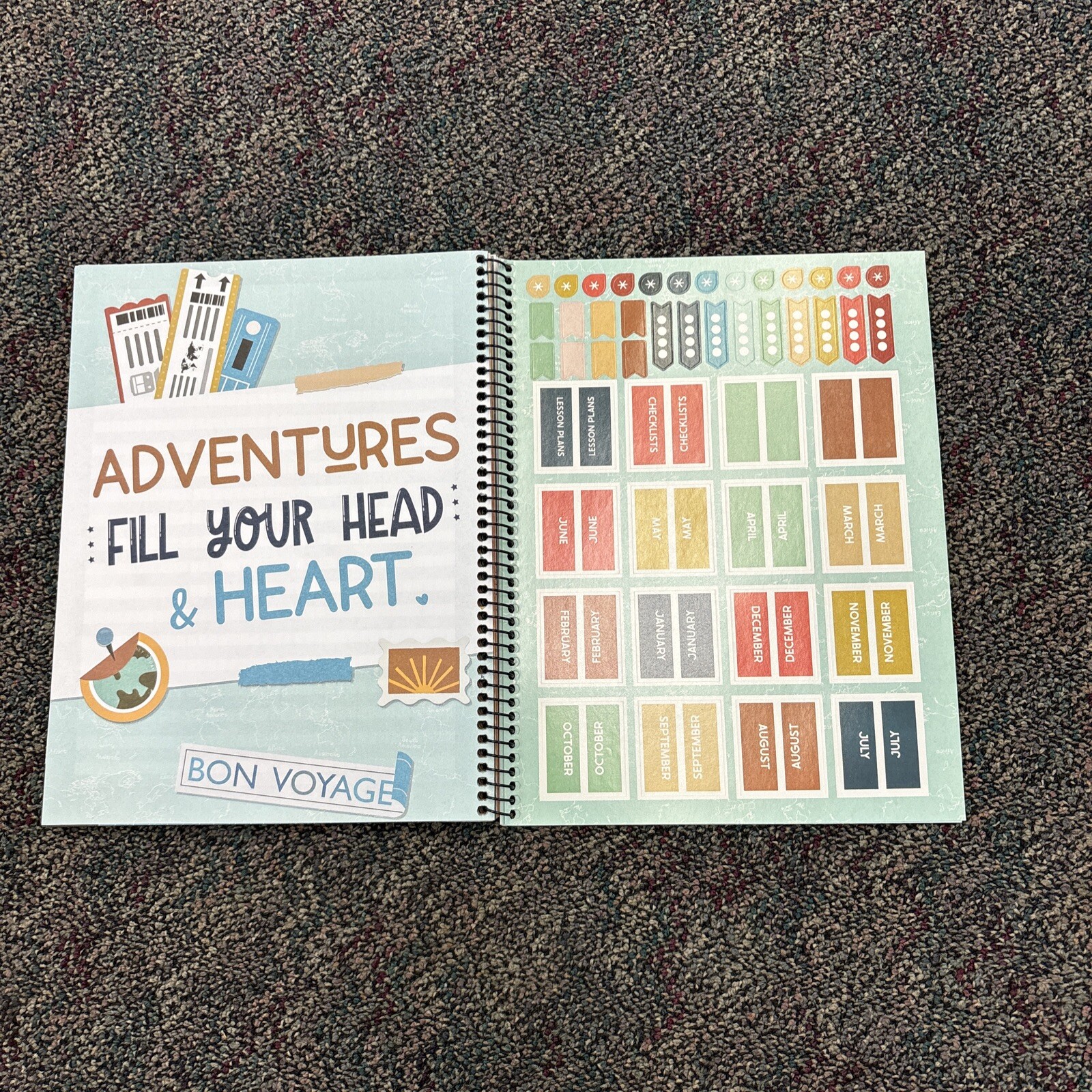 12 Month Teacher Planner W/Stickers & Tabs, Teachers Make A World Of Difference