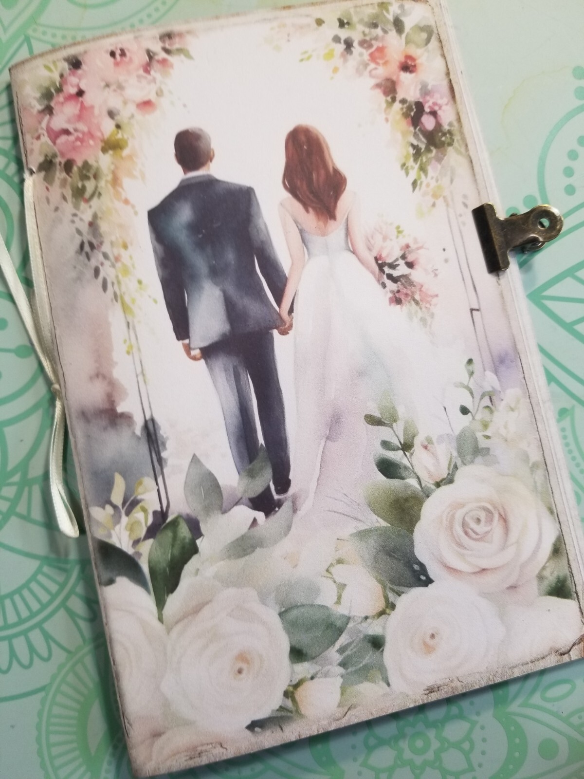 Junk Journal Blank Booklet “I DO” HANDMADE Wedding Cards, Pockets,