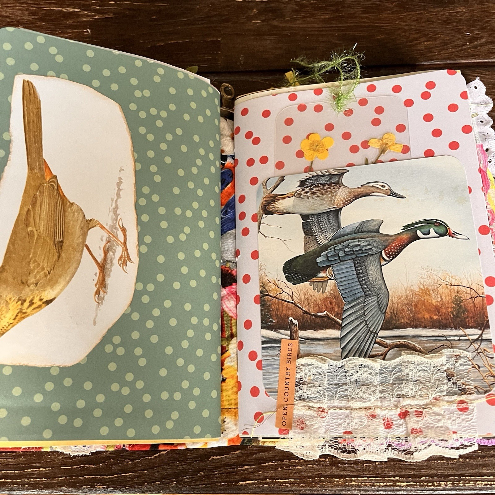 Bird Themed Junk Journal 3 Signatures Softcover Decorated Floral Colorful