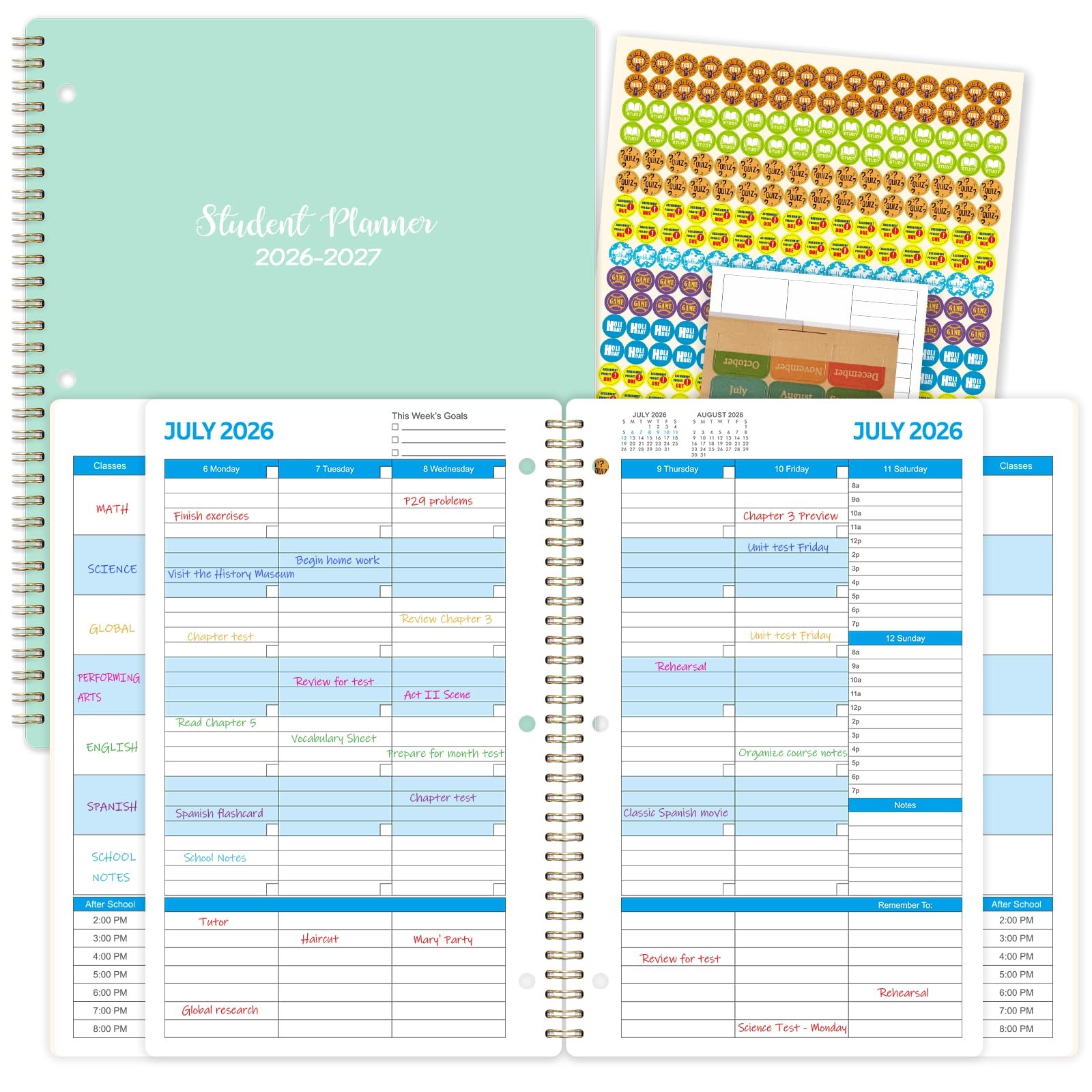 Student Planner 2026-2027 – School with Letter, green