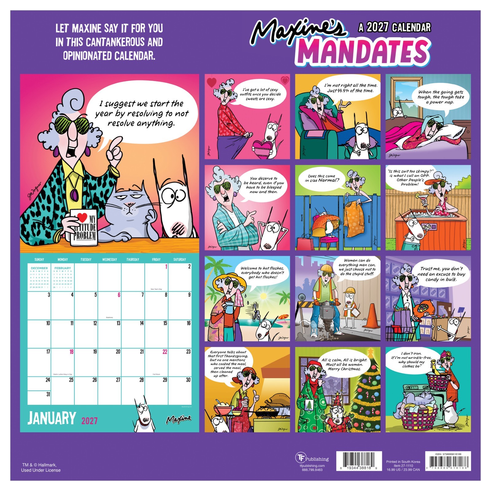 2027 Maxine Wall Calendar