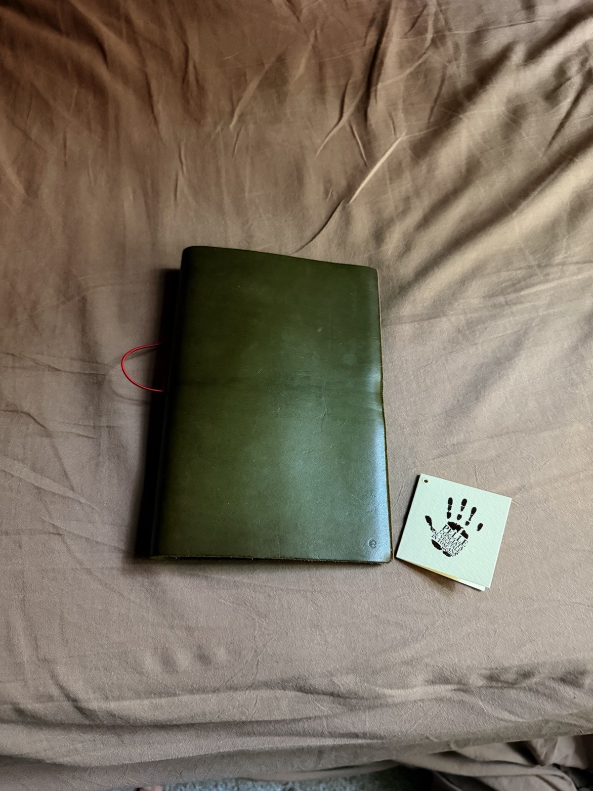 Paper Republic XL Grand Voyager Olive Leather Journal Cover Embossed, Patina’d