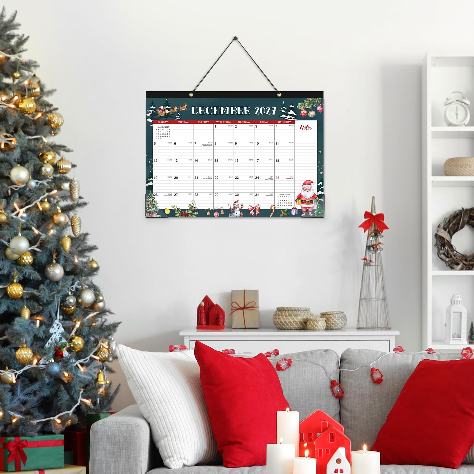 Desk Calendar 2026-2027 – 18 Monthly Large Desk/Wall 17″ x 12″, brown