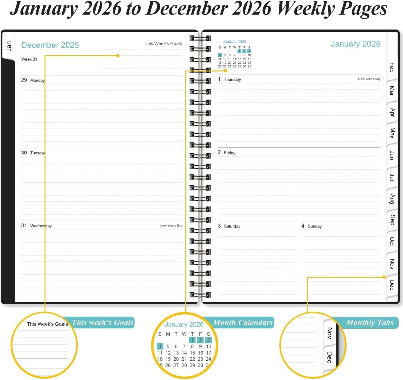 2026 Agenda and Appointment Planner Hourly Daily Planner 2026 from January 2026