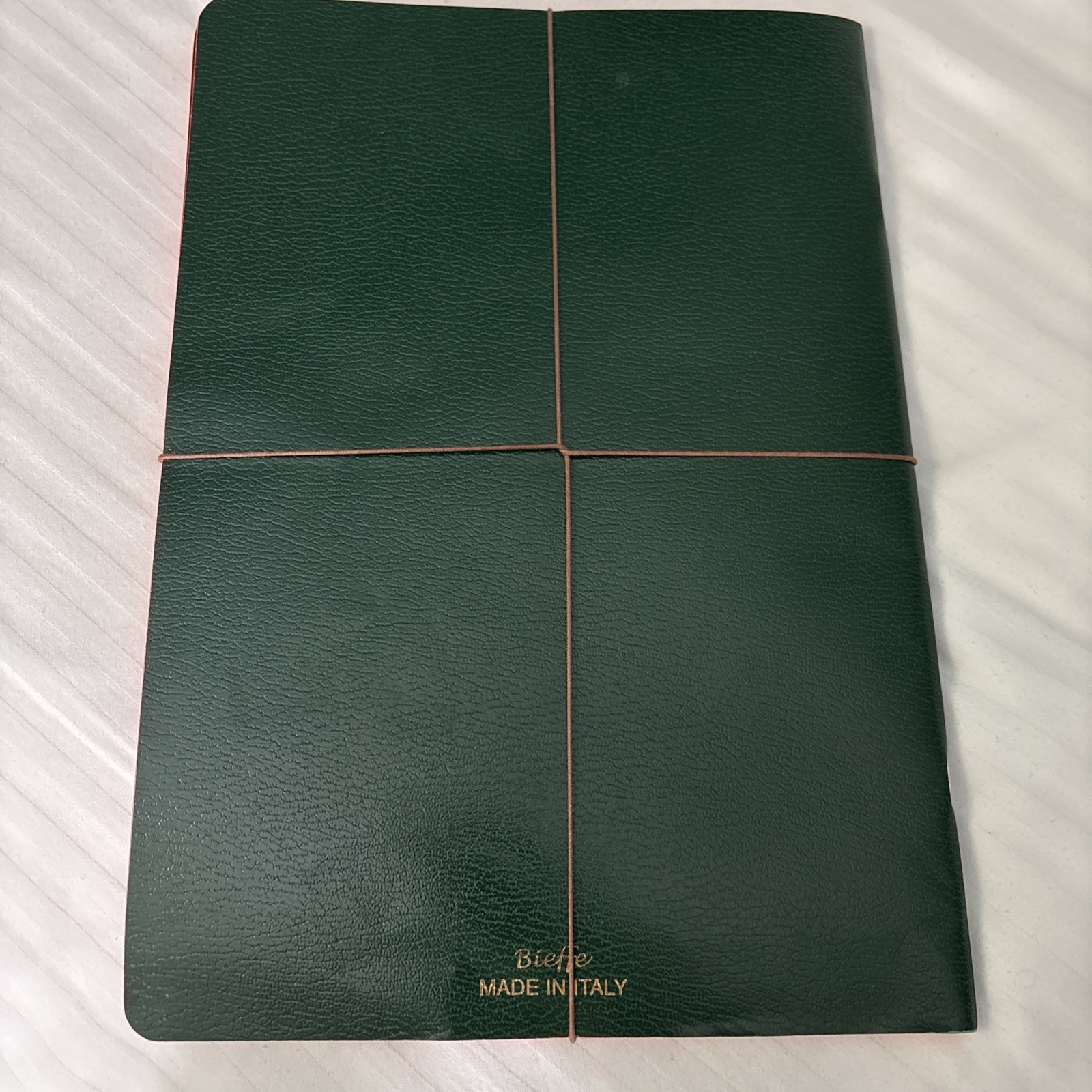 Lot Of Two (2)-Bieffe Green leather Notebooks made in Italy -8 x 11.5-NWT