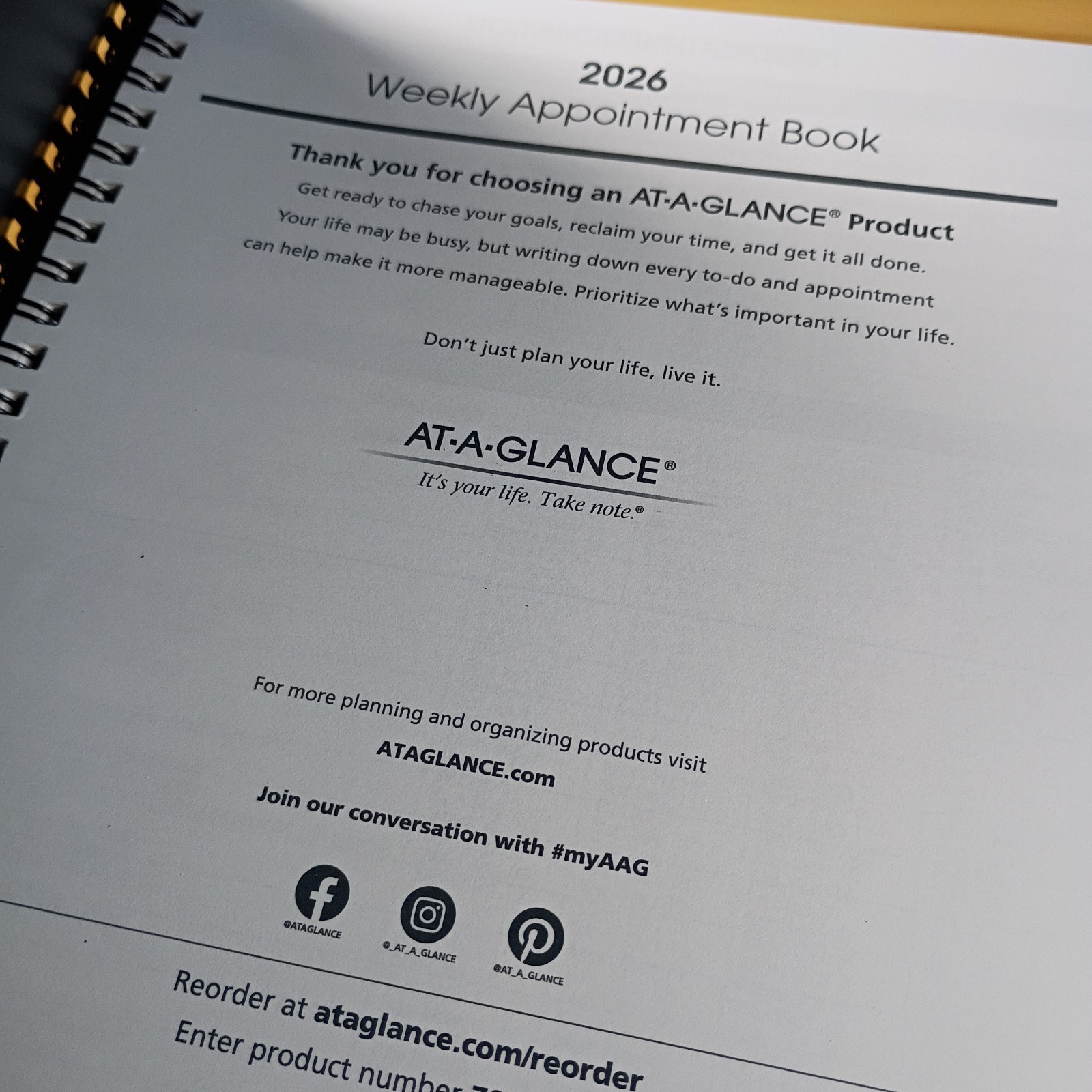 AT-A-GLANCE My Week 2026 Item #70-865-05 New.