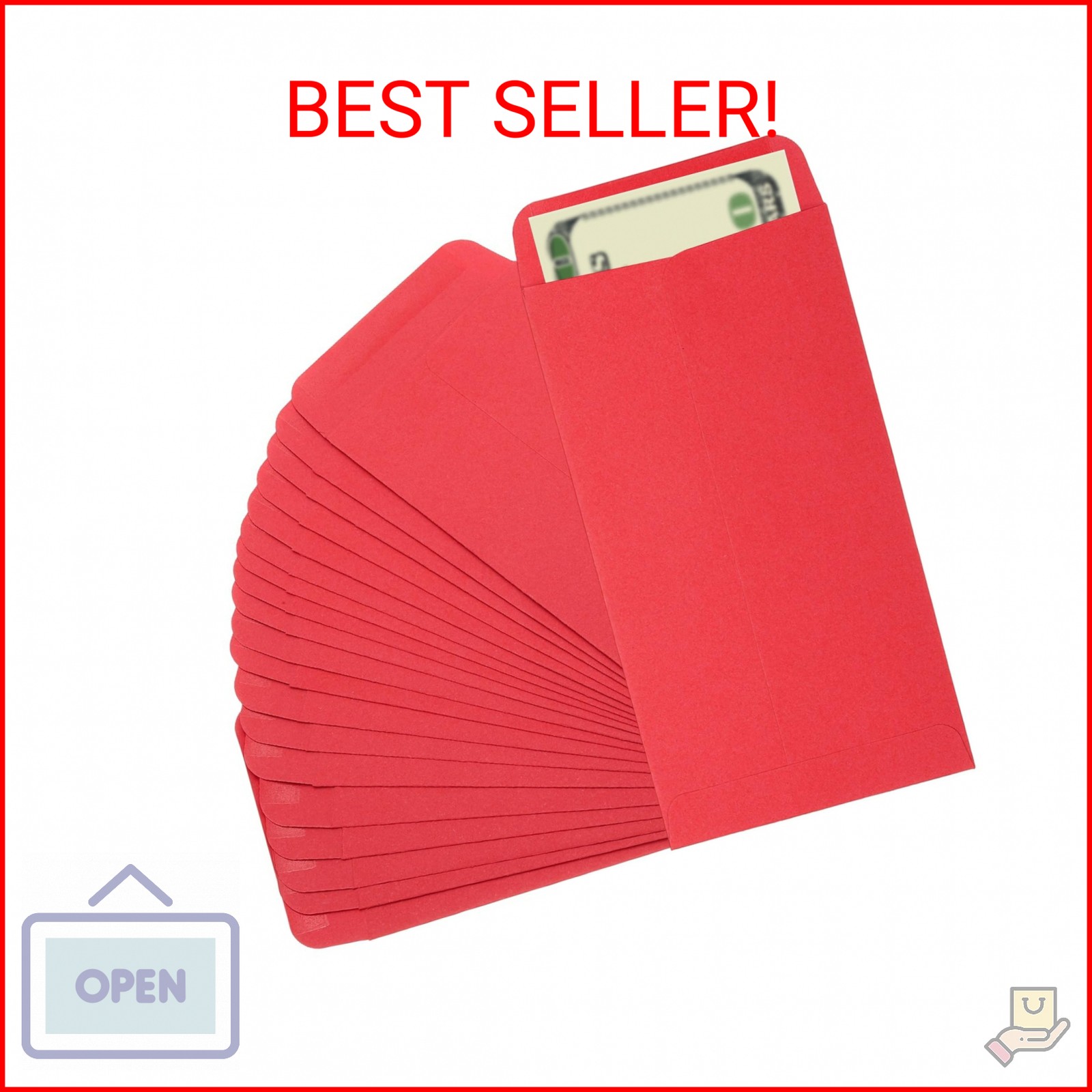 PATIKIL Money Envelope, 25 Pack 6.5″ x 3.5″ Cash Envelopes Money Holder Bags Bud