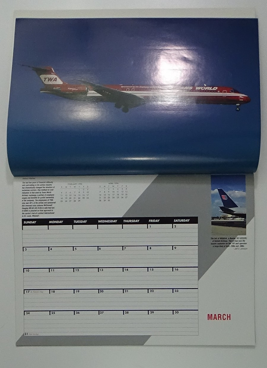 Airliners 1996 Calendar & Art Prints Unused #E-100