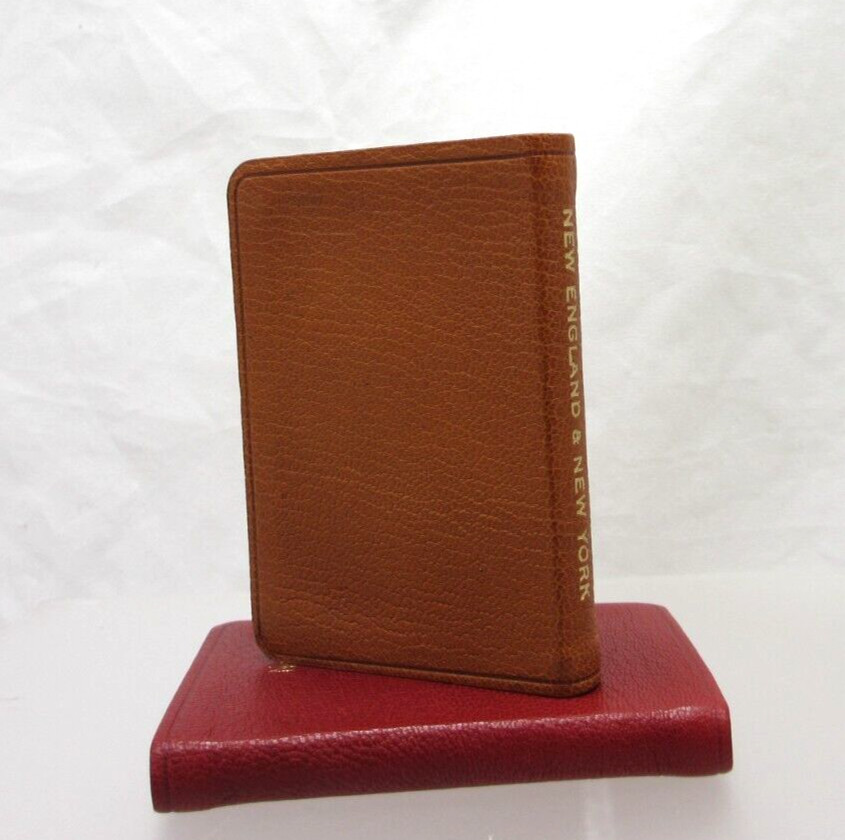 New England and New York Mini Notebook Guide Leather Cover Post Miniatures RED