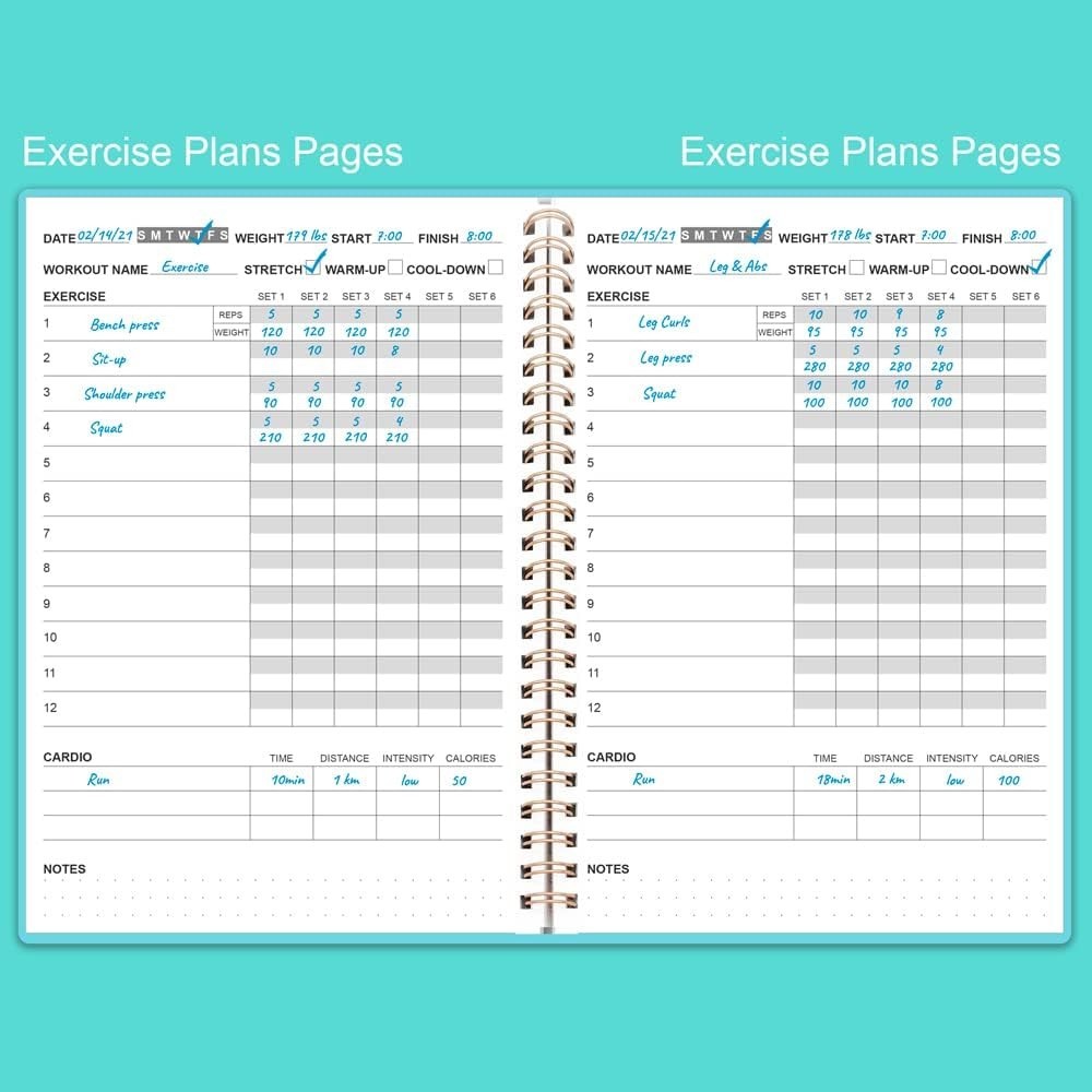 Portable A5 Fitness Journal – 136 Pages for Effective Weight Loss & Gym Tracking