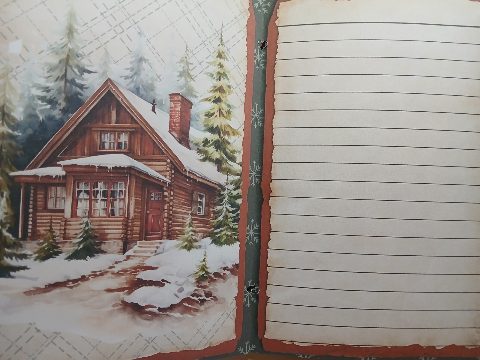 Junk Journal Booklet “RUSTIC CHRISTMAS 2″ Lg 6″x9” 40pg Holiday Cozy Ephemera +